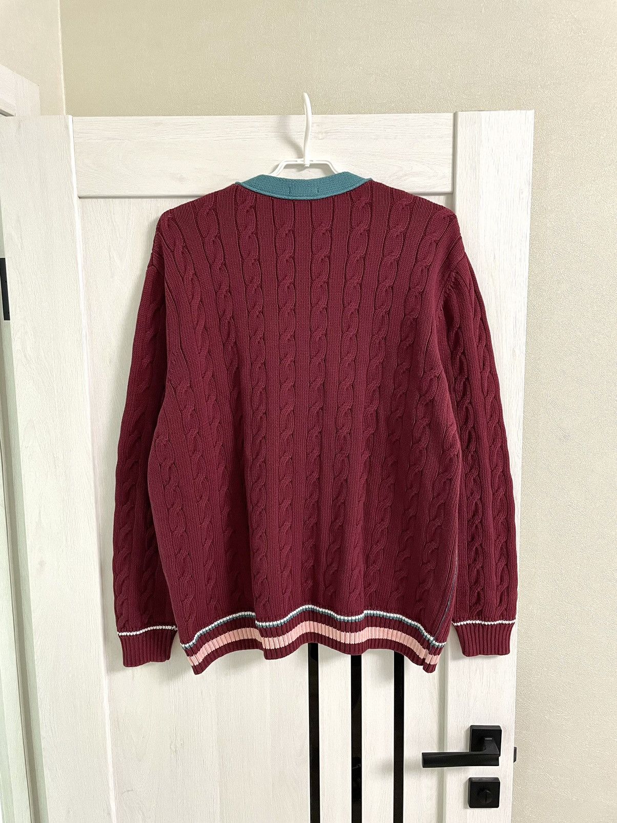 Lacoste Lacoste Roland Garros Tennis Cable Knit Sweater Cardigan Size US XXL / EU 58 / 5 - 12 Thumbnail