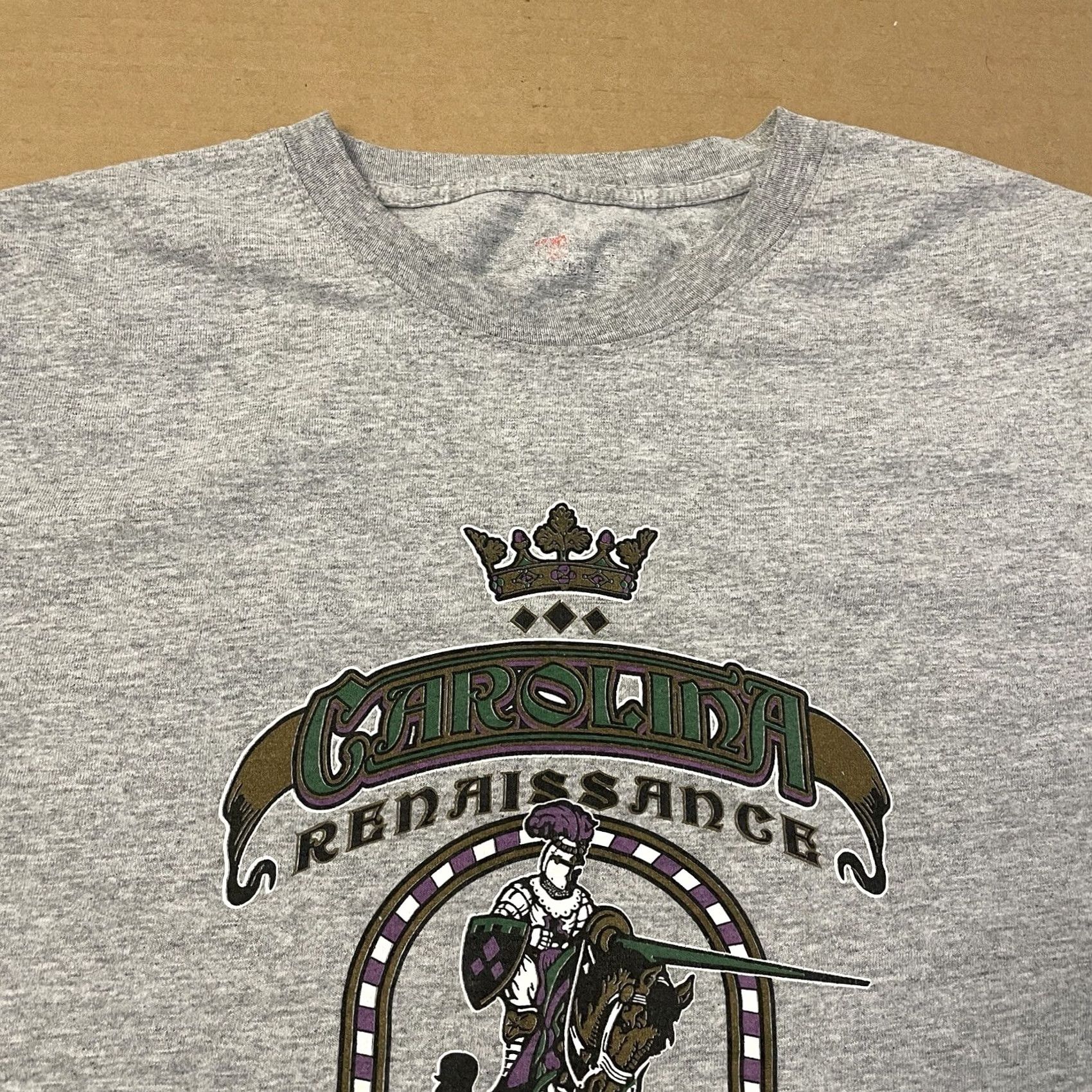 Hanes Renaissance Festival Shirt Adult Large Gray North Carolina Jousting Y2K Mens Shirt Size US L / EU 52-54 / 3 - 6 Thumbnail