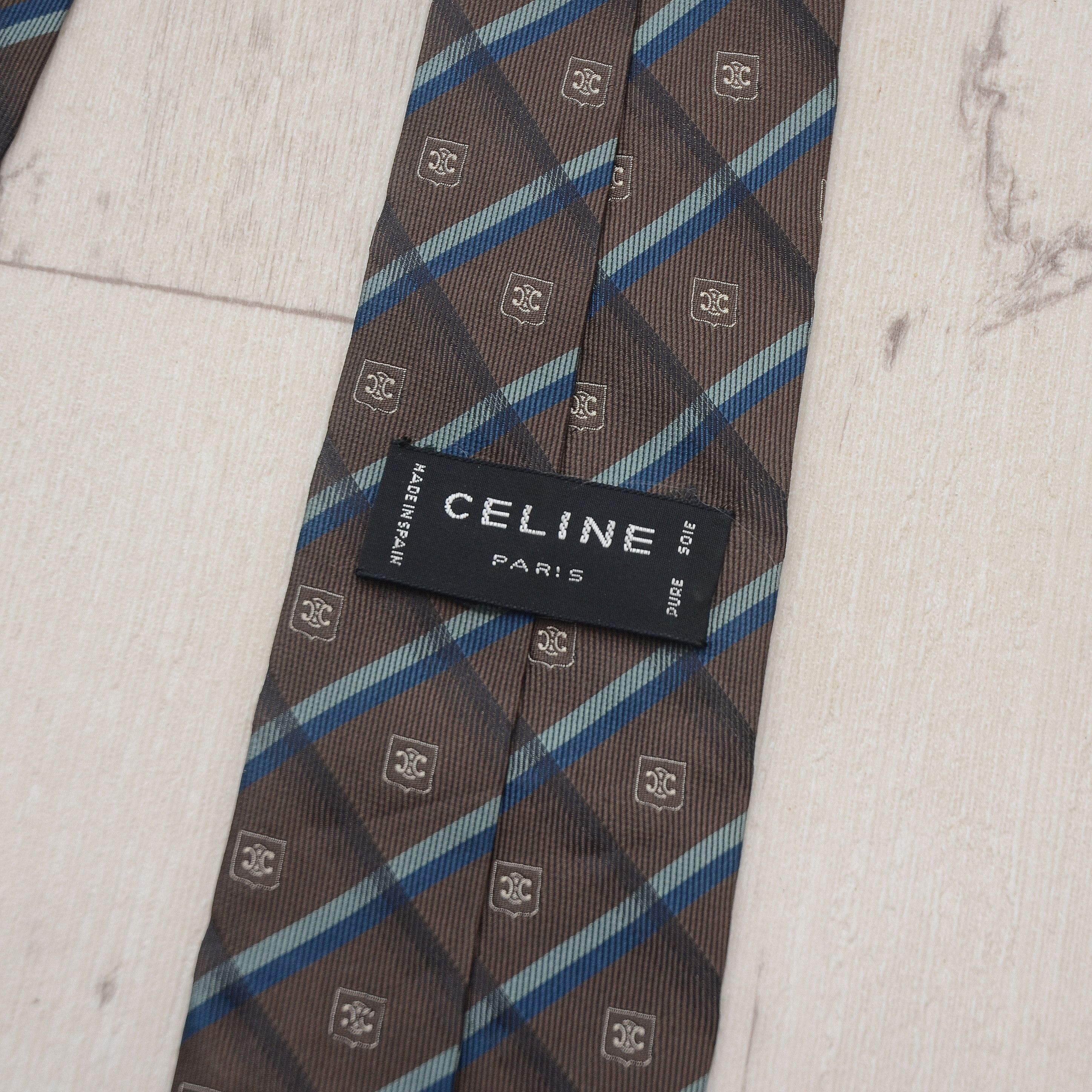Celine × Vintage ❗️RARE Celine Paris Luxury 100% Silk Tie Vintage Monogram Size ONE SIZE - 1 Thumbnail