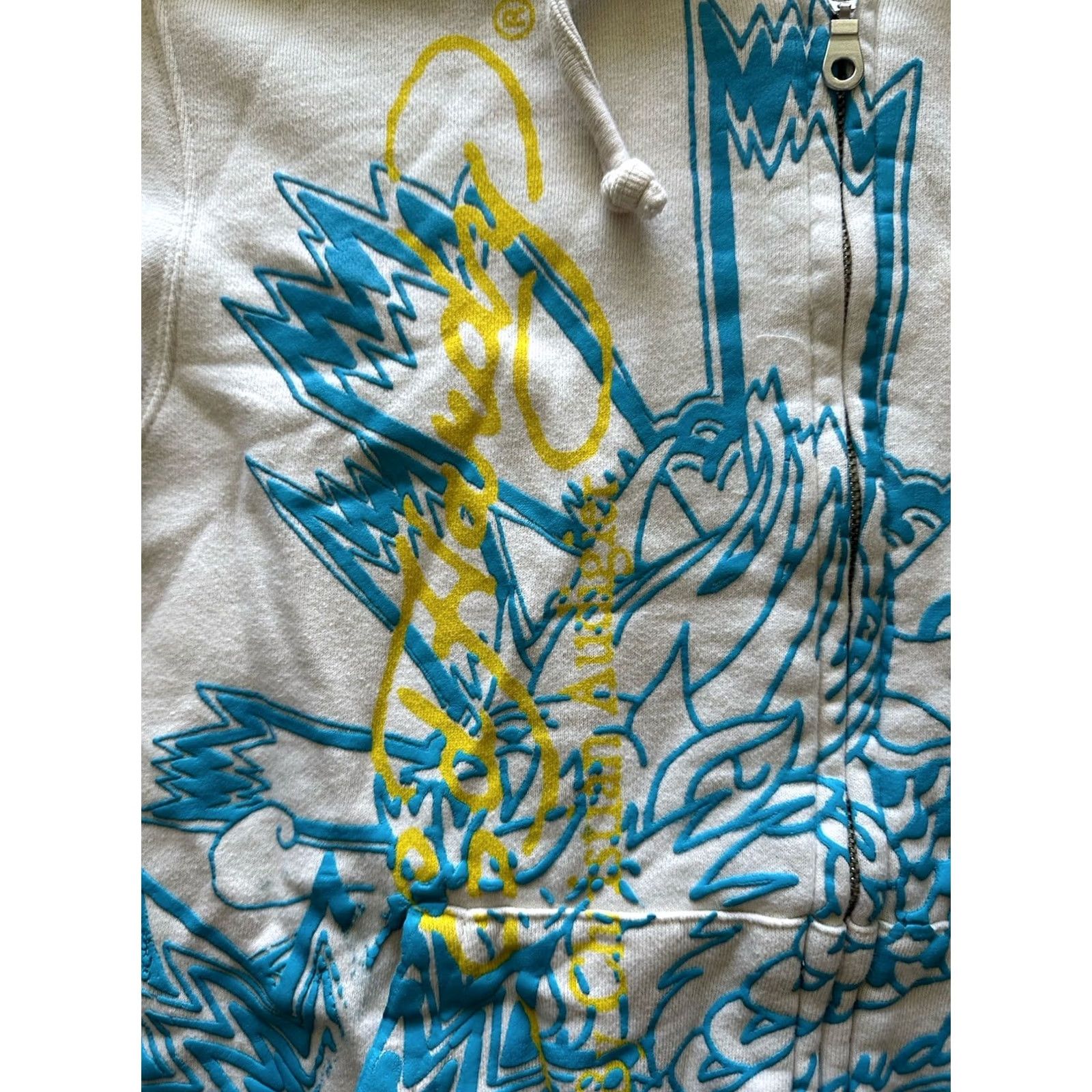 Ed Hardy VTG Ed Hardy AOP Hoodie Womens Small Cream Multicolor Floral Zip Up Hooded Pockets 2000s Y2K Unique USA England Style Womens Size S / US 4 / IT 40 - 4 Thumbnail
