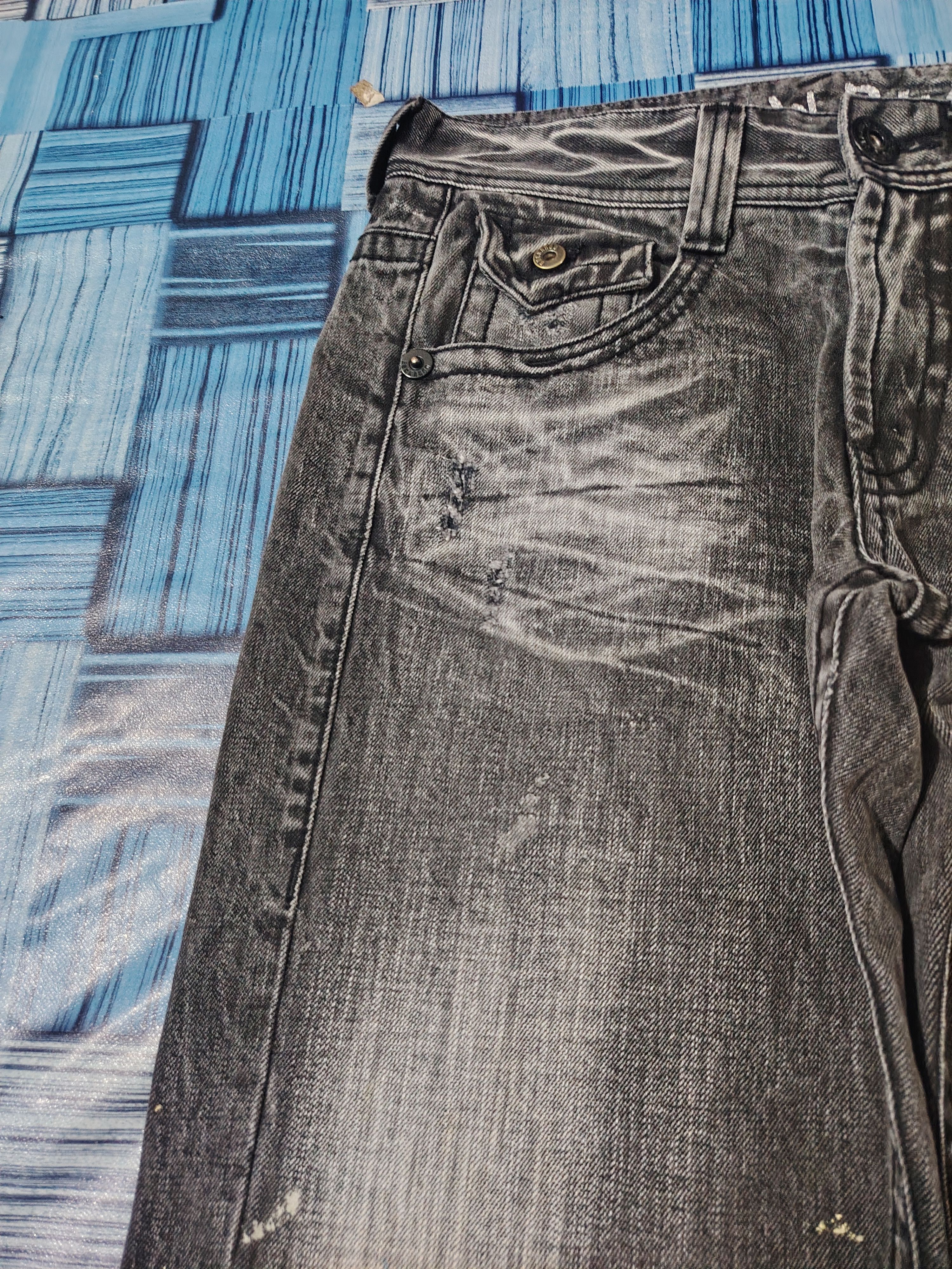 If Six Was Nine Buckaroo Distressed Denim Flared Jeans Baggy Style Buckle Size US 31 - 6 Thumbnail