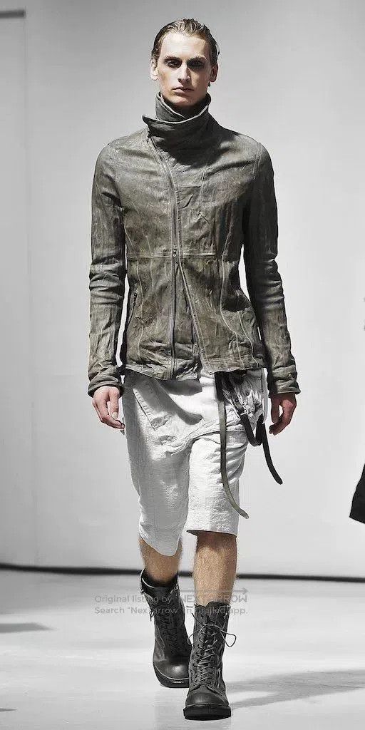 Julius Julius_7 Black High Neck Leather Jacket. Size US M / EU 48-50 / 2 - 7 Thumbnail