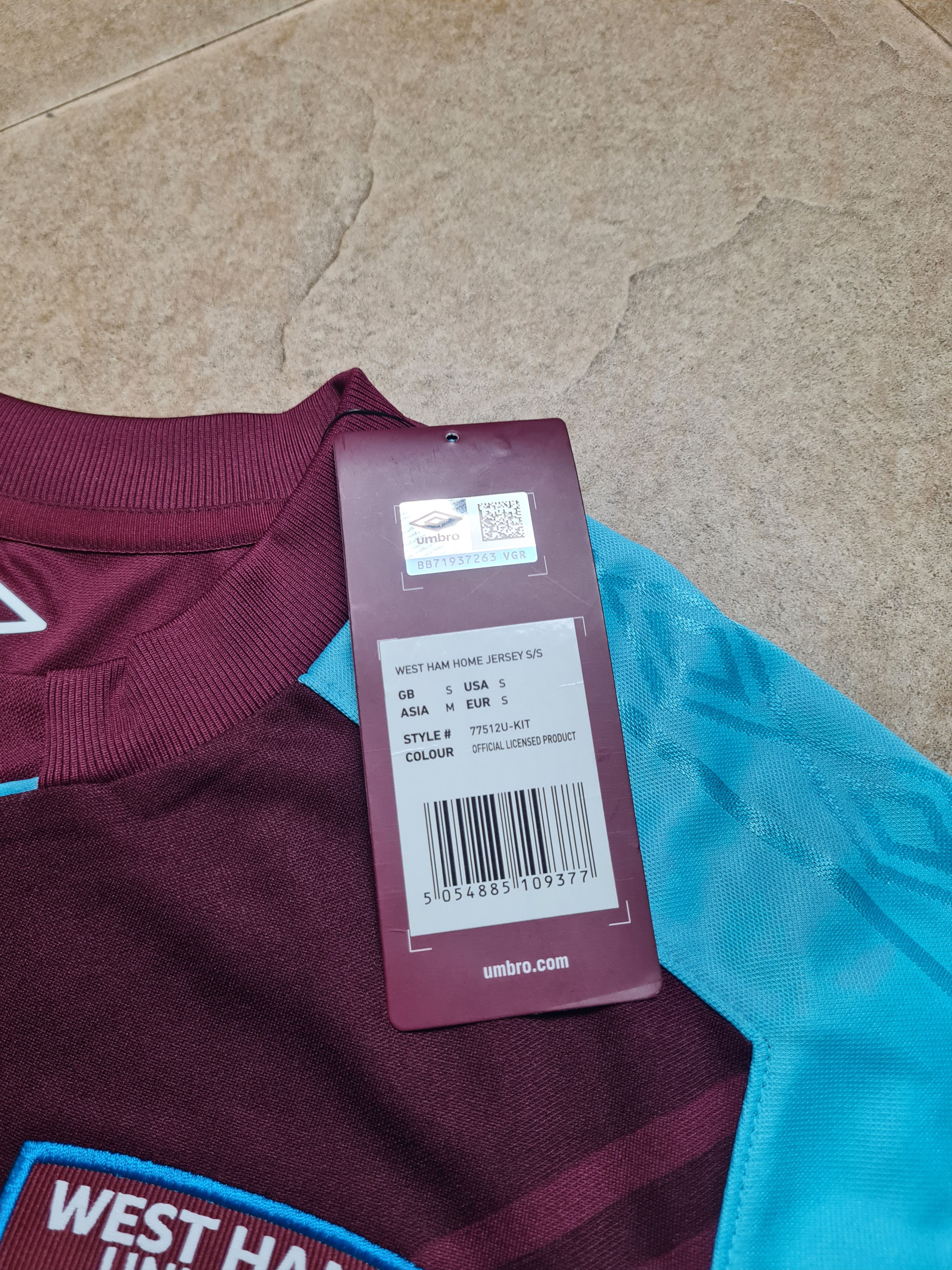 Umbro WEST HAM UNITED 2017-18 shirt trikot maglia camiseta #70 Size US S / EU 44-46 / 1 - 6 Thumbnail