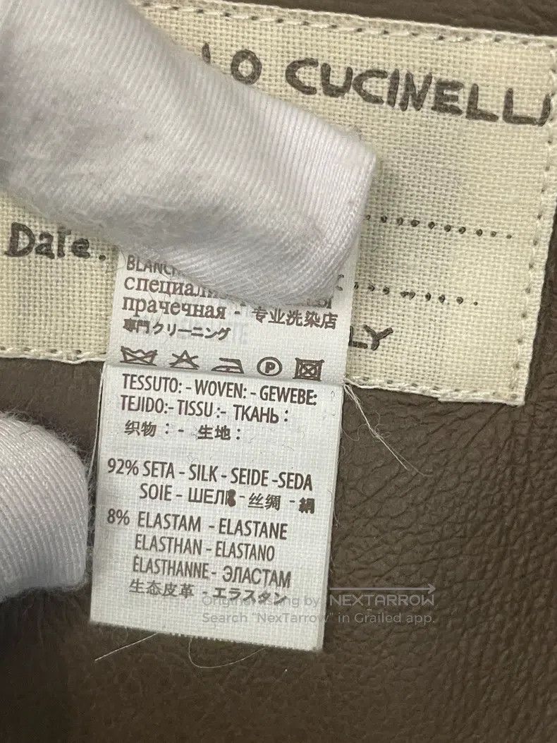 Brunello Cucinelli Brunello Cucinelli Dark Brown Genuine Leather Wool Cashmer Size M / US 6-8 / IT 42-44 - 8 Thumbnail
