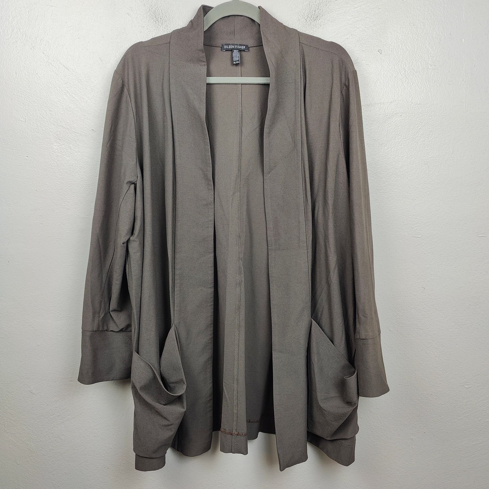 Eileen Fisher Eileen Fisher Cardigan Sweater Womens XL Taupe Gray Pockets Size XL / US 12-14 / IT 48-50 - 1 Thumbnail