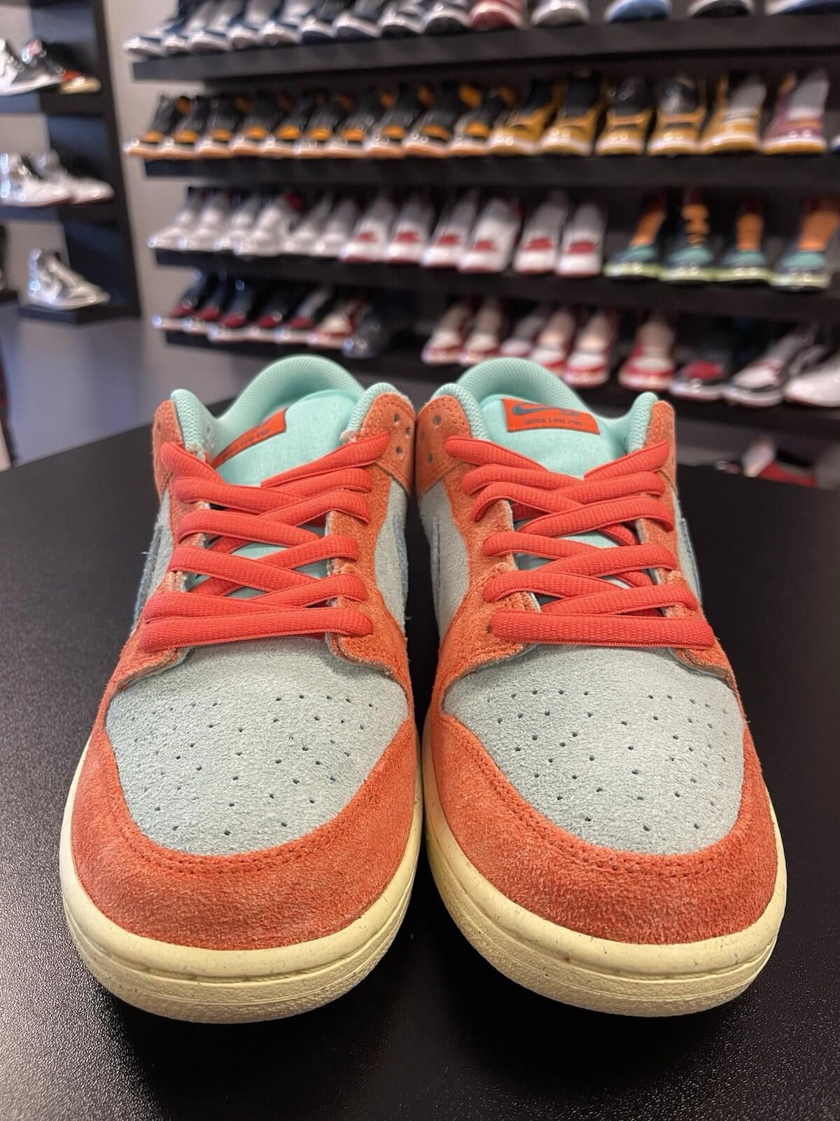 Size 10 Nike SB Dunk Low Pro PRM Orange Emerald Rise Noise