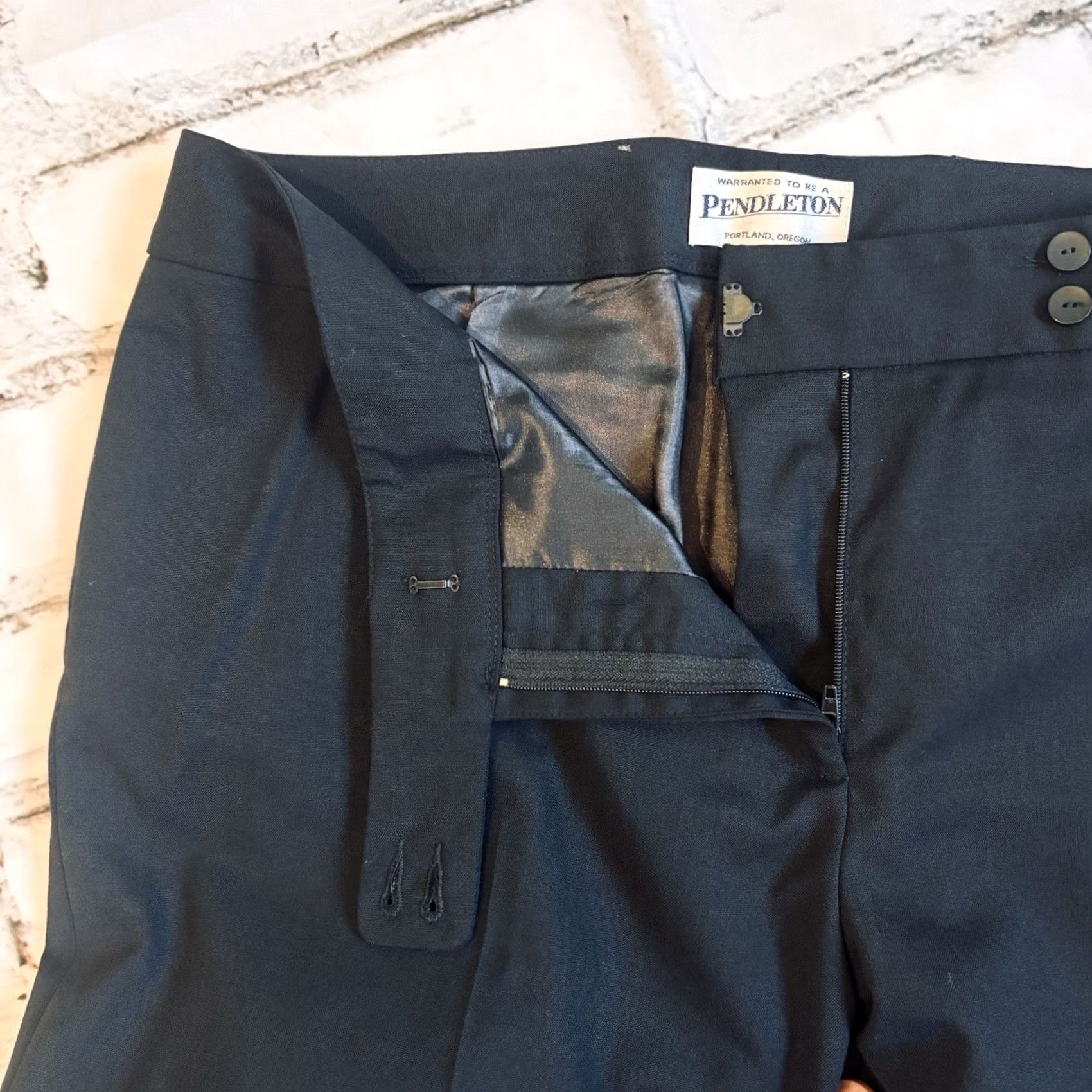 Pendleton VINTAGE Pendleton Womens Dress Pants Slacks Wool Black 14 Regular Inseam 32.5" Adult Womens Size 36" / US 14 / IT 50 - 6 Thumbnail