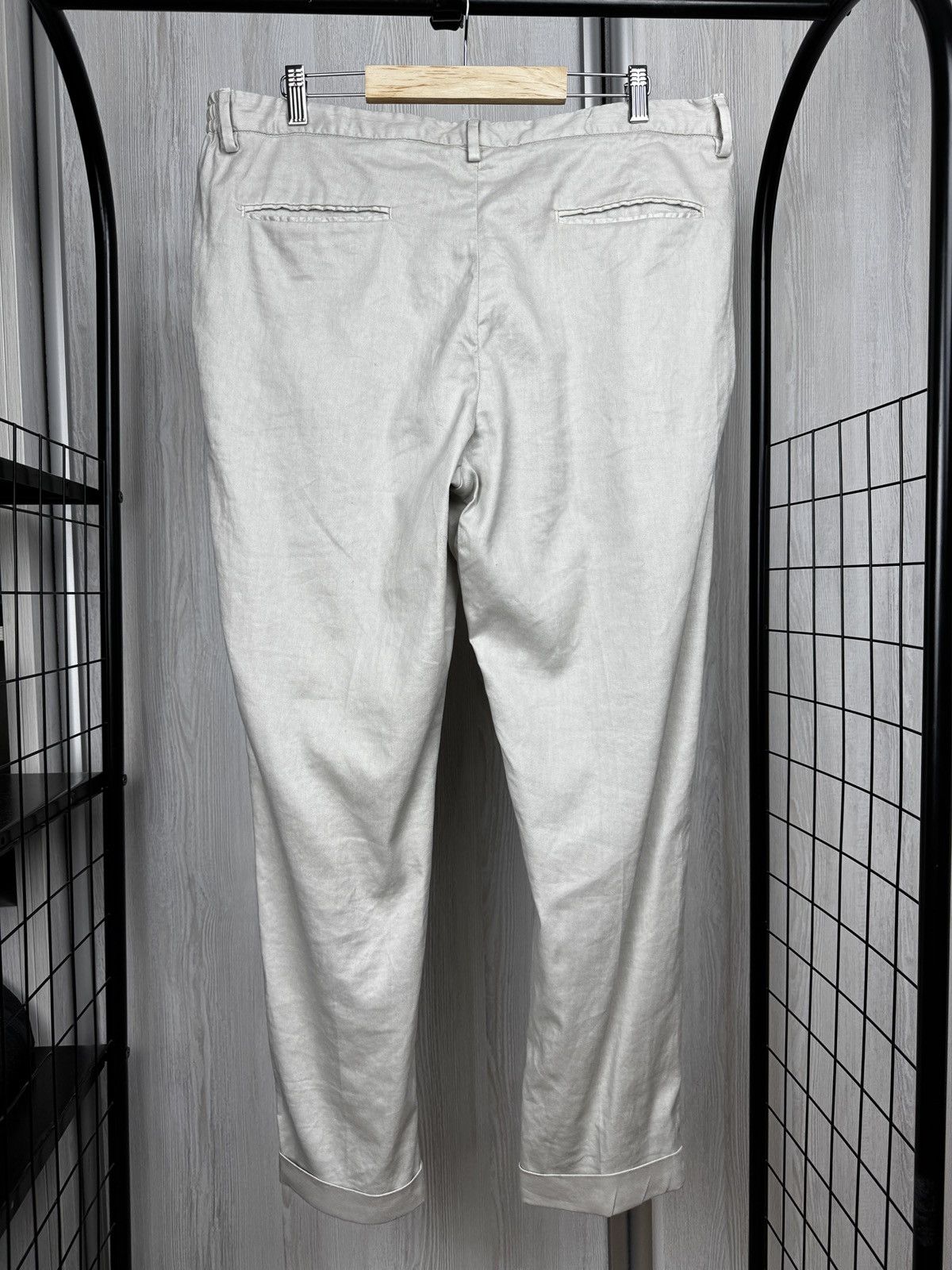 Other Devore Linen blend Ivory Beige chino pants Italy made sz 52 Size US 36 / EU 52 - 7 Thumbnail