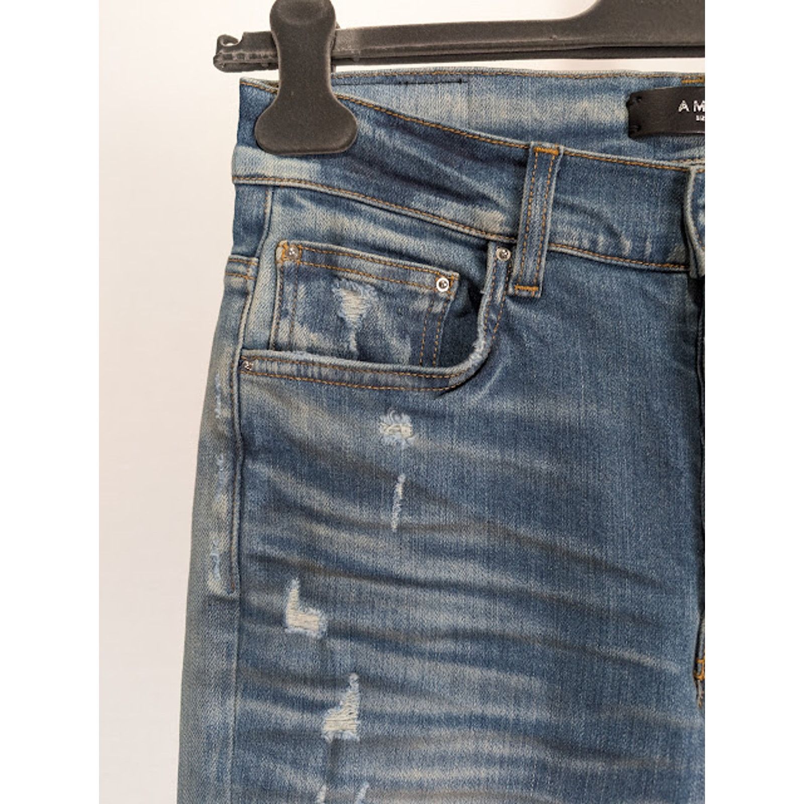 Amiri o1rshd1 Bleached MA Paisley MX1 Jeans Honeycomb Indigo Size US 40 / EU 56 - 8 Thumbnail