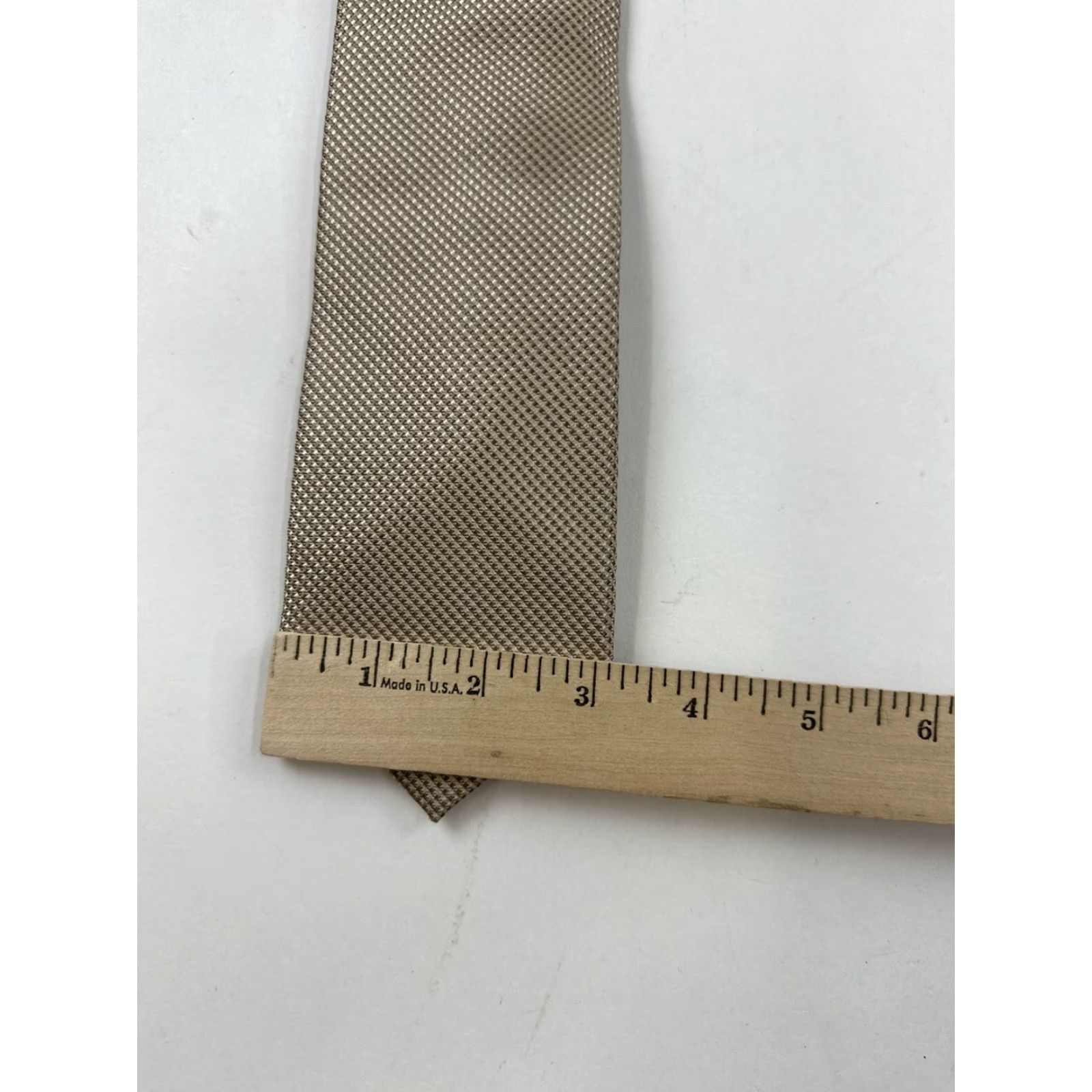 Michael Kors Michael Kors Tie Men’s Beige Silk 57.5”x 3 1/4” Polka Dot Wedding Business Mens Size ONE SIZE - 6 Thumbnail
