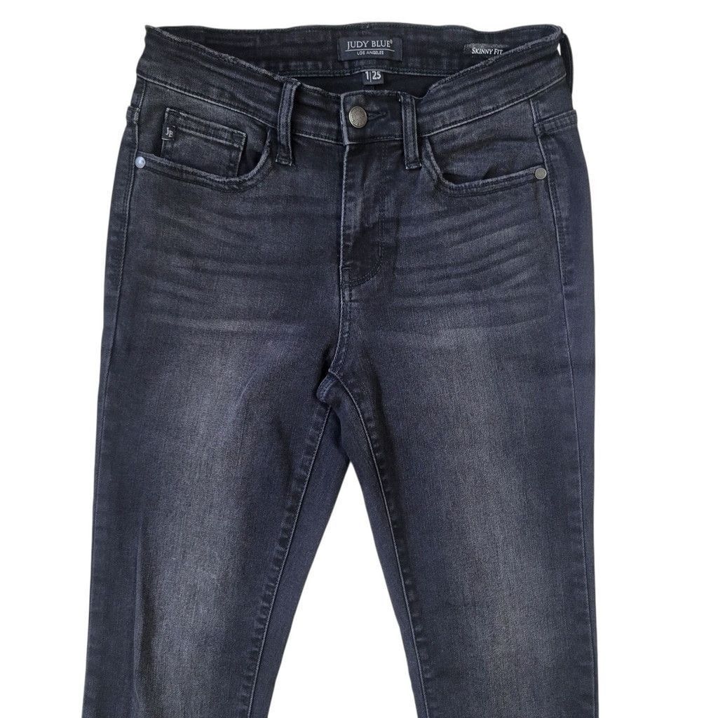 Judy Blue Judy Blue Black Skinny Fit Frayed Hem Ankle High Jeans 1/25 Size 25" / US 0 / IT 36 - 4 Thumbnail