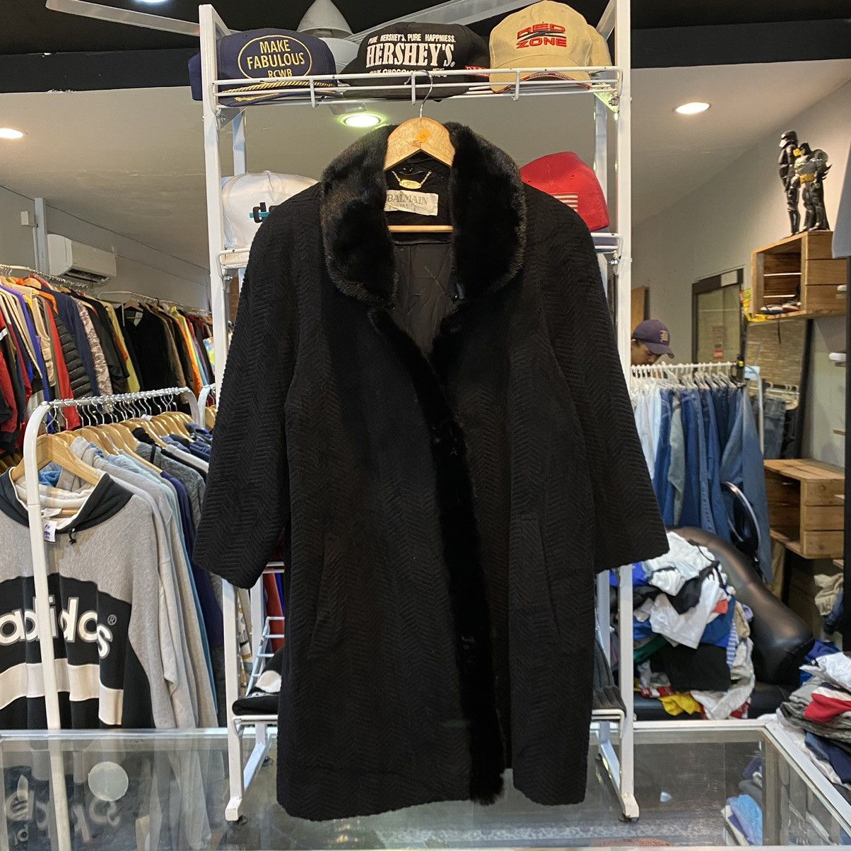 VINTAGE‼️Balmain Paris Fur Coat
