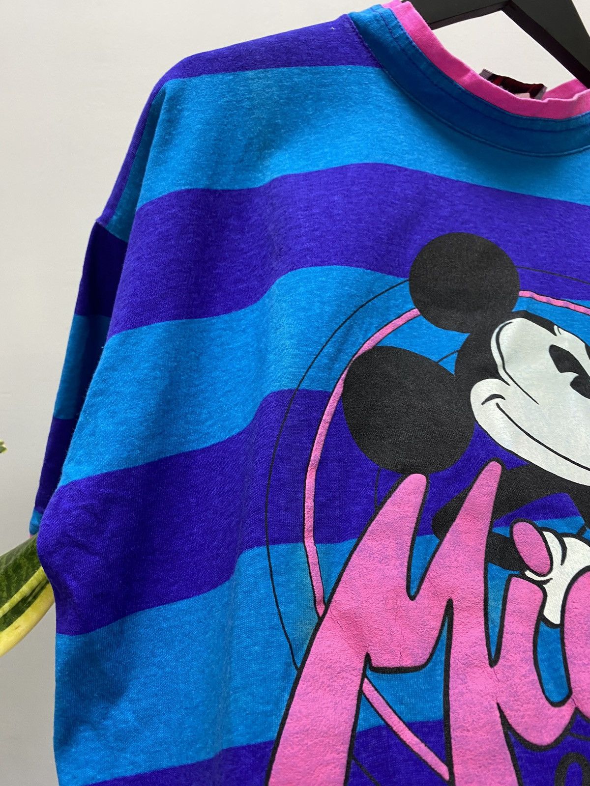 Disney Vintage 90s Disney Mickey Mouse Striped T Shirt USA Size US M / EU 48-50 / 2 - 16 Thumbnail