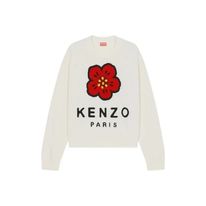 Kenzo Kenzo Floral Logo Knitted Sweater for Women 0079 Size L / US 10 / IT 46 - 1 Thumbnail