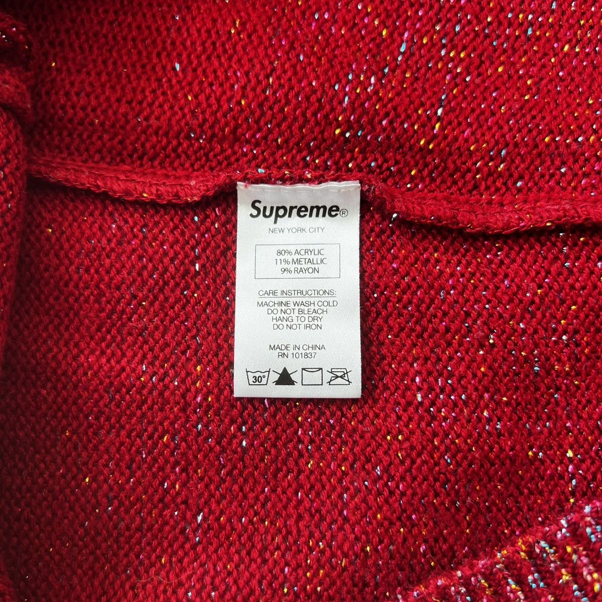 Supreme Supreme Tinsel Glitter Sweater Red XL Size US XL / EU 56 / 4 - 5 Thumbnail