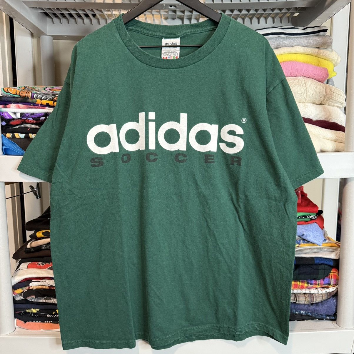 Adidas × Vintage Vintage Adidas Soccer Shirt Made in USA 90s Green 