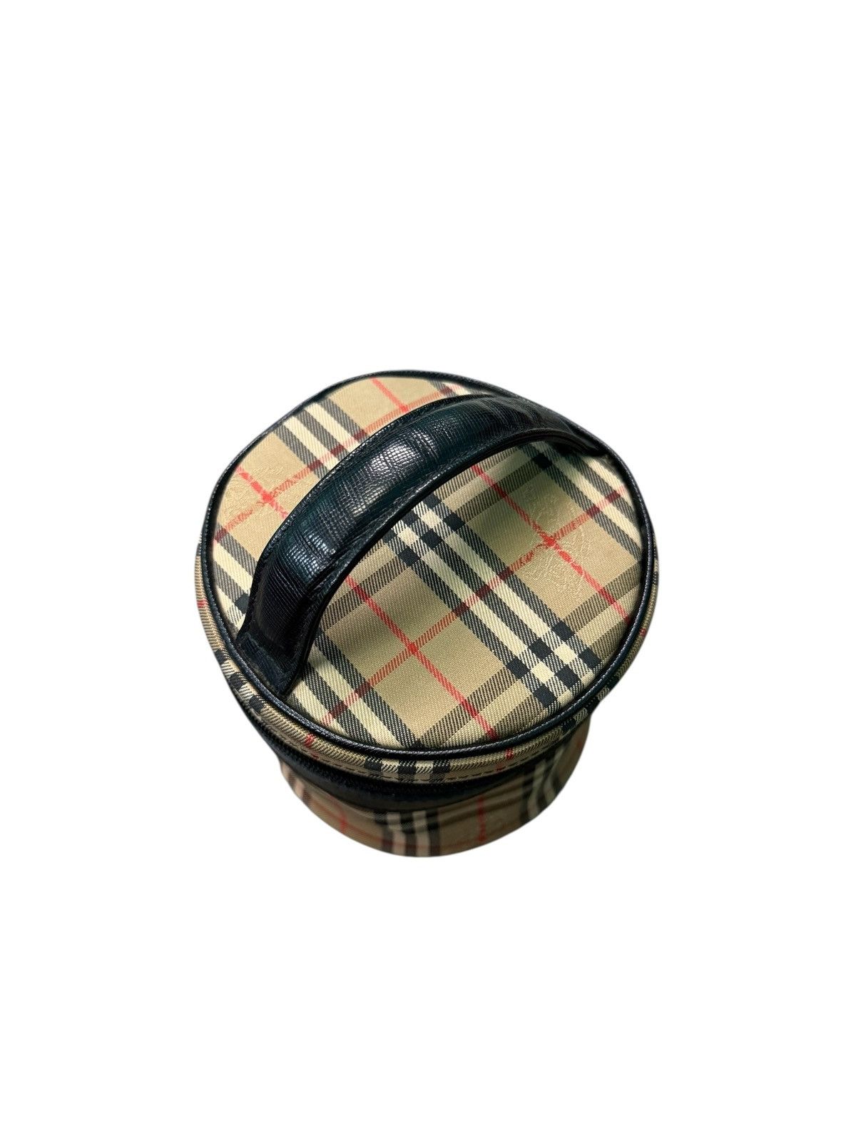 Burberry Prorsum VINTAGE BURBERRYS HAYMARKET CANVAS ROUND MINI VANITY BAG Size ONE SIZE - 8 Thumbnail
