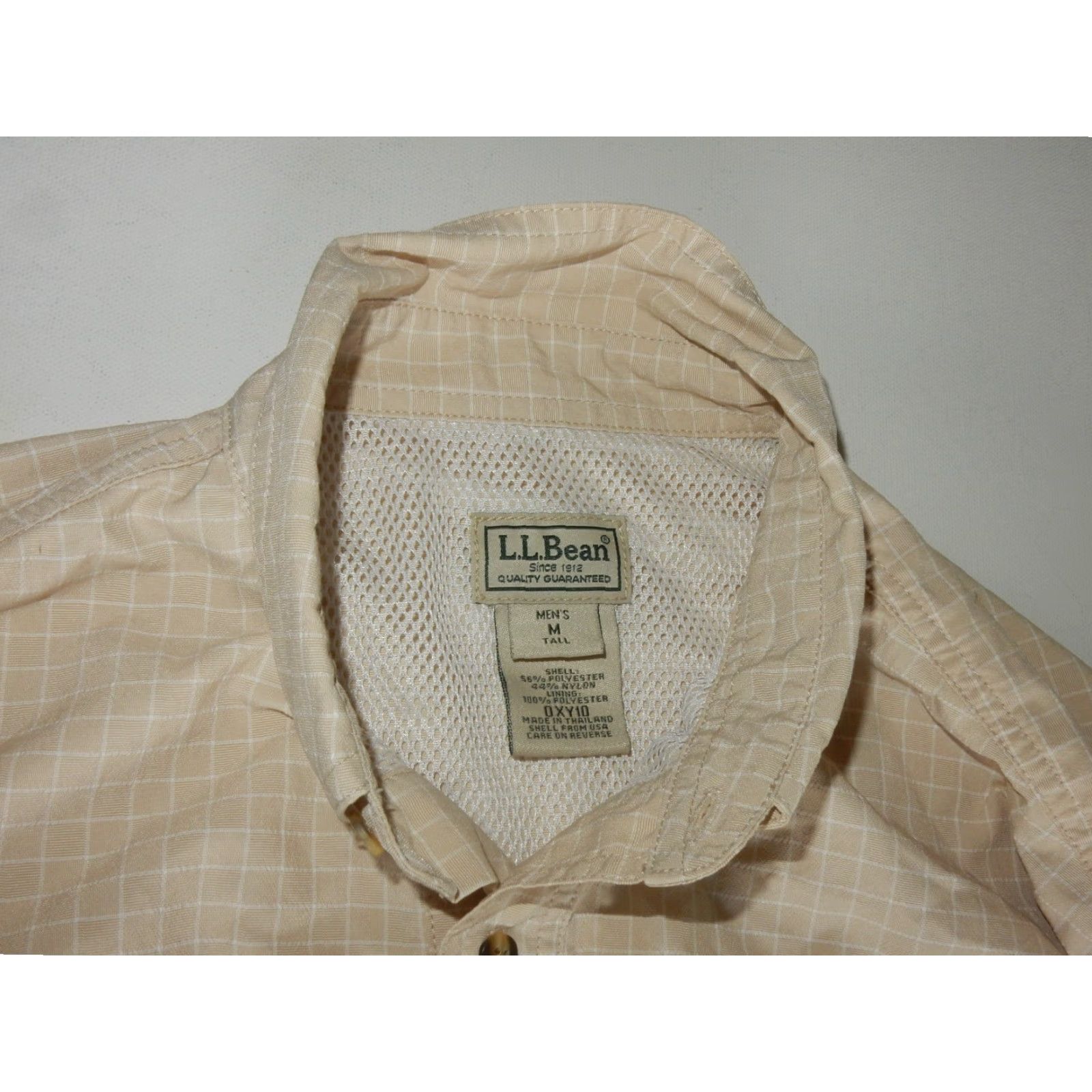 Vintage L.L. Bean VENTED PLAID BUTTON-UP SHIRT Men's Big & Tall MT Beige Fishing Size US M / EU 48-50 / 2 - 4 Thumbnail