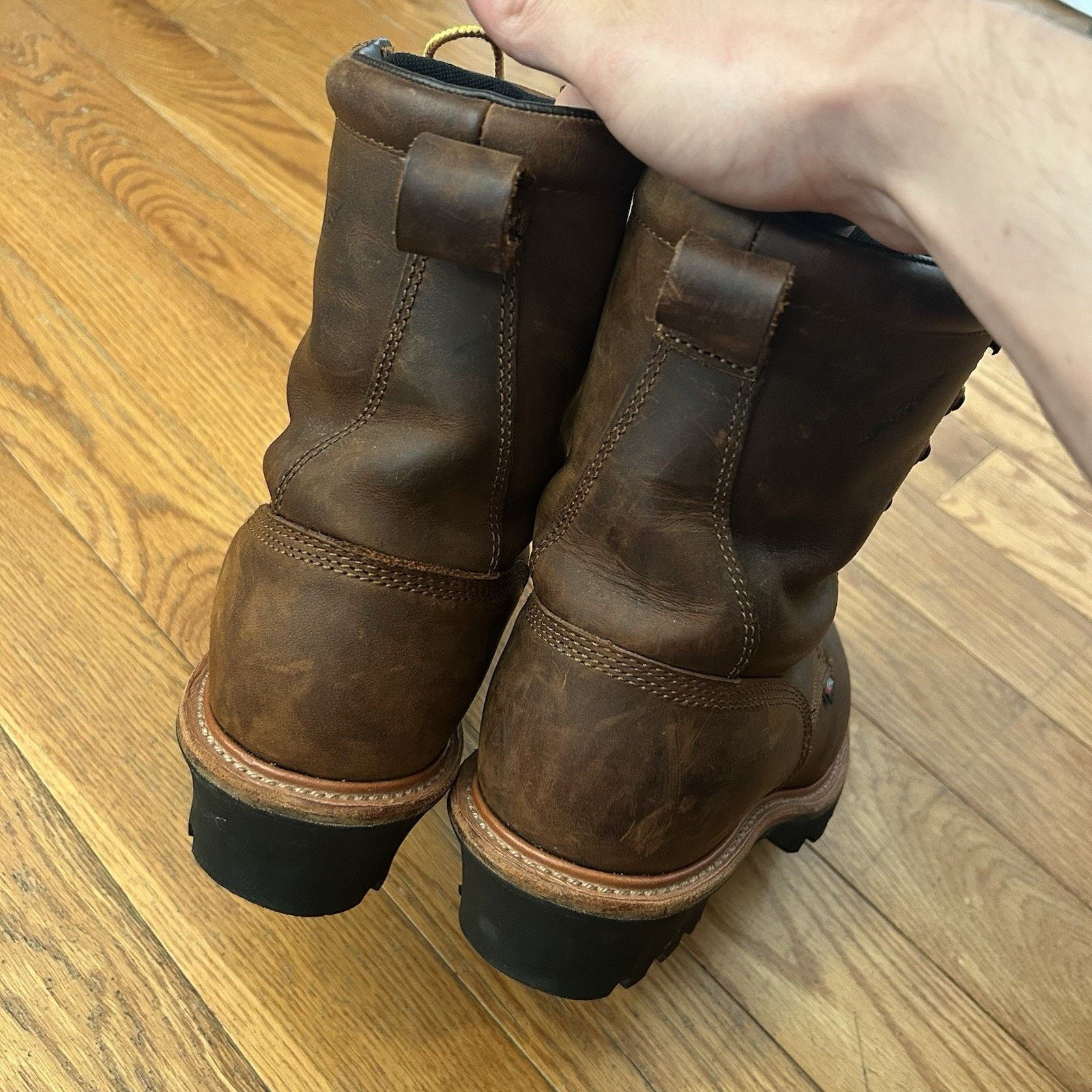 Red Wing 4417 Loggermax 9 Inch Brown Leather Safety Toe Work Boots Size US 7.5 / EU 40-41 - 3 Thumbnail