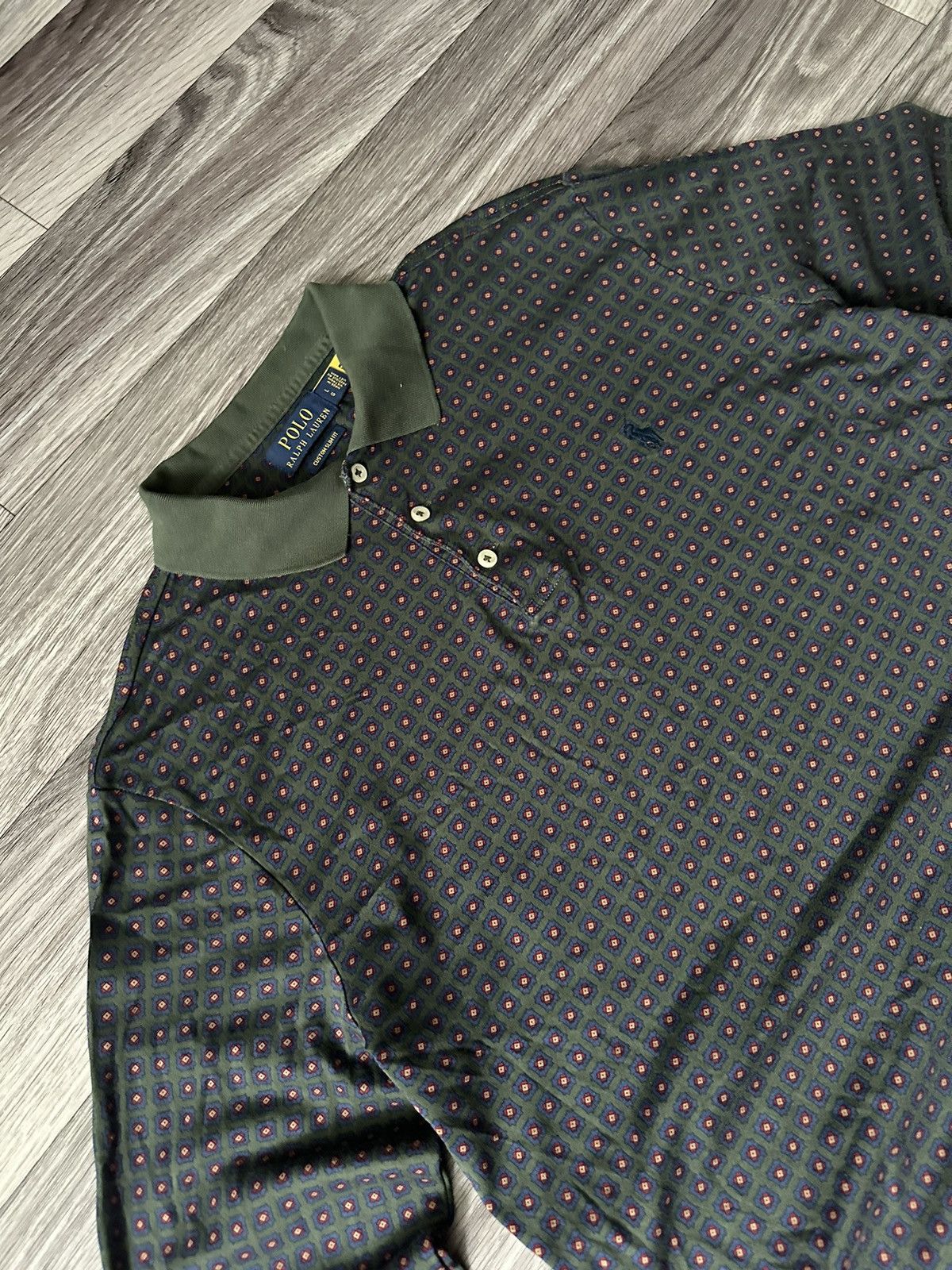 Polo Ralph Lauren POLO Ralph Lauren Green Foulard-Print Soft Cotton Polo Shirt Size US L / EU 52-54 / 3 - 3 Thumbnail