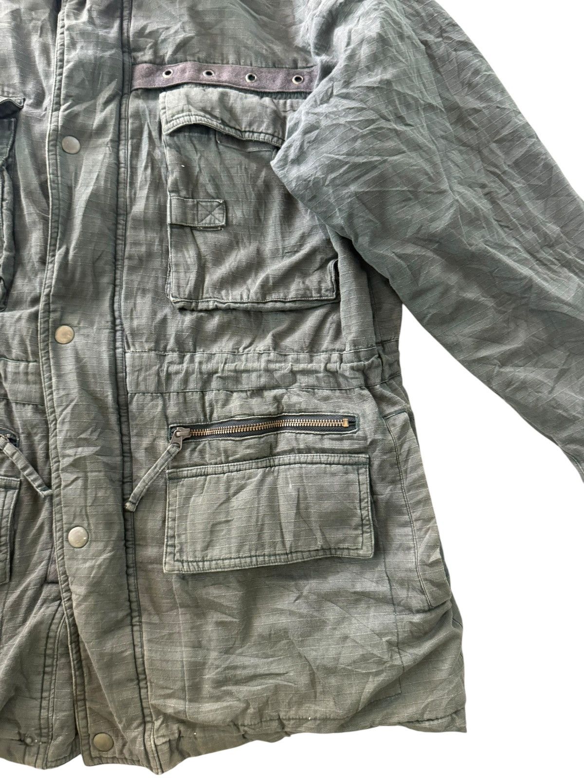 Japanese Brand Vintage Trail Design Hunting Jacket Olive Leather Collar Size US M / EU 48-50 / 2 - 4 Thumbnail