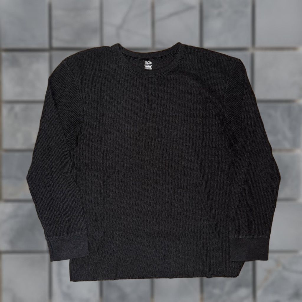 Fruit Of The Loom Fruit Of The Loom Thermal Long Sleeve Shirt Black 2XL Mens T-Shirt 21x26 Regular Sleeve Thermal Black 2XL Size US XXL / EU 58 / 5 - 1 Thumbnail