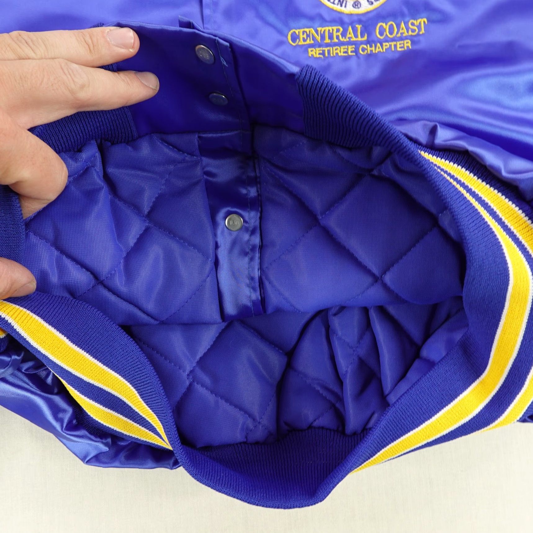 Vintage Vintage Teamsters Jacket Mens Large Blue Satin Quilted Central Coast Bomber Coat Size US L / EU 52-54 / 3 - 4 Thumbnail