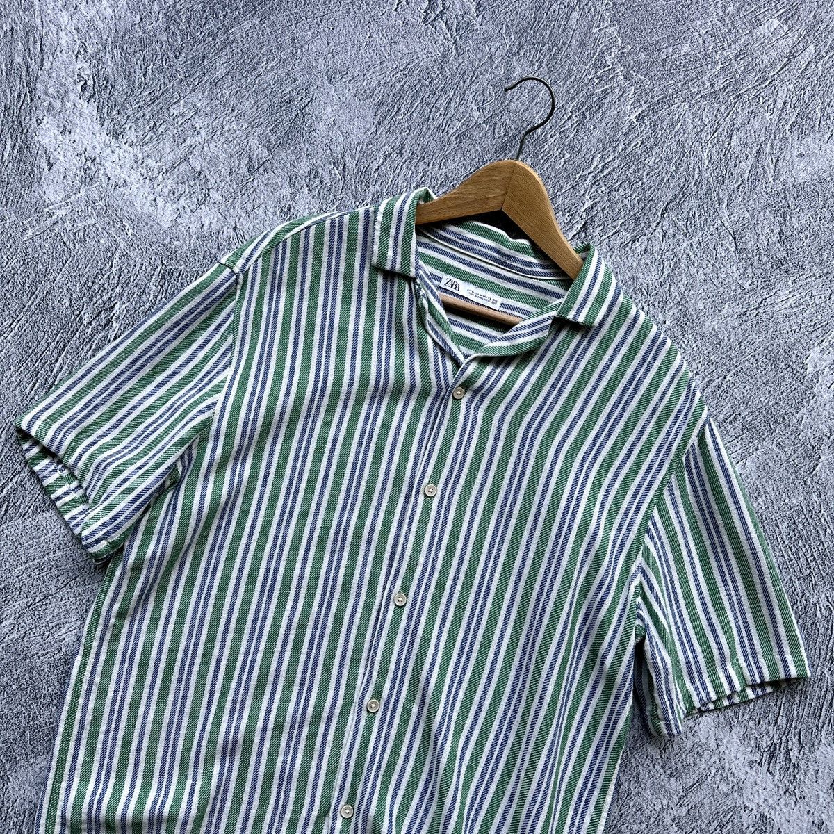 Zara Men’s Shirts Zara Striped Linen Button Up Multicolour Size US M / EU 48-50 / 2 - 8 Thumbnail