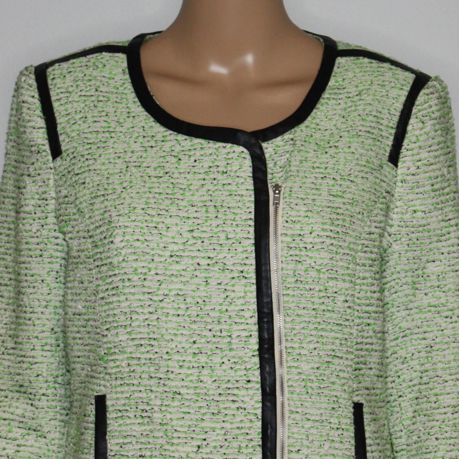 Other Romeo & Juliet Couture Faux Leather Trim Tweed Jacket $255 Size M / US 6-8 / IT 42-44 - 7 Thumbnail