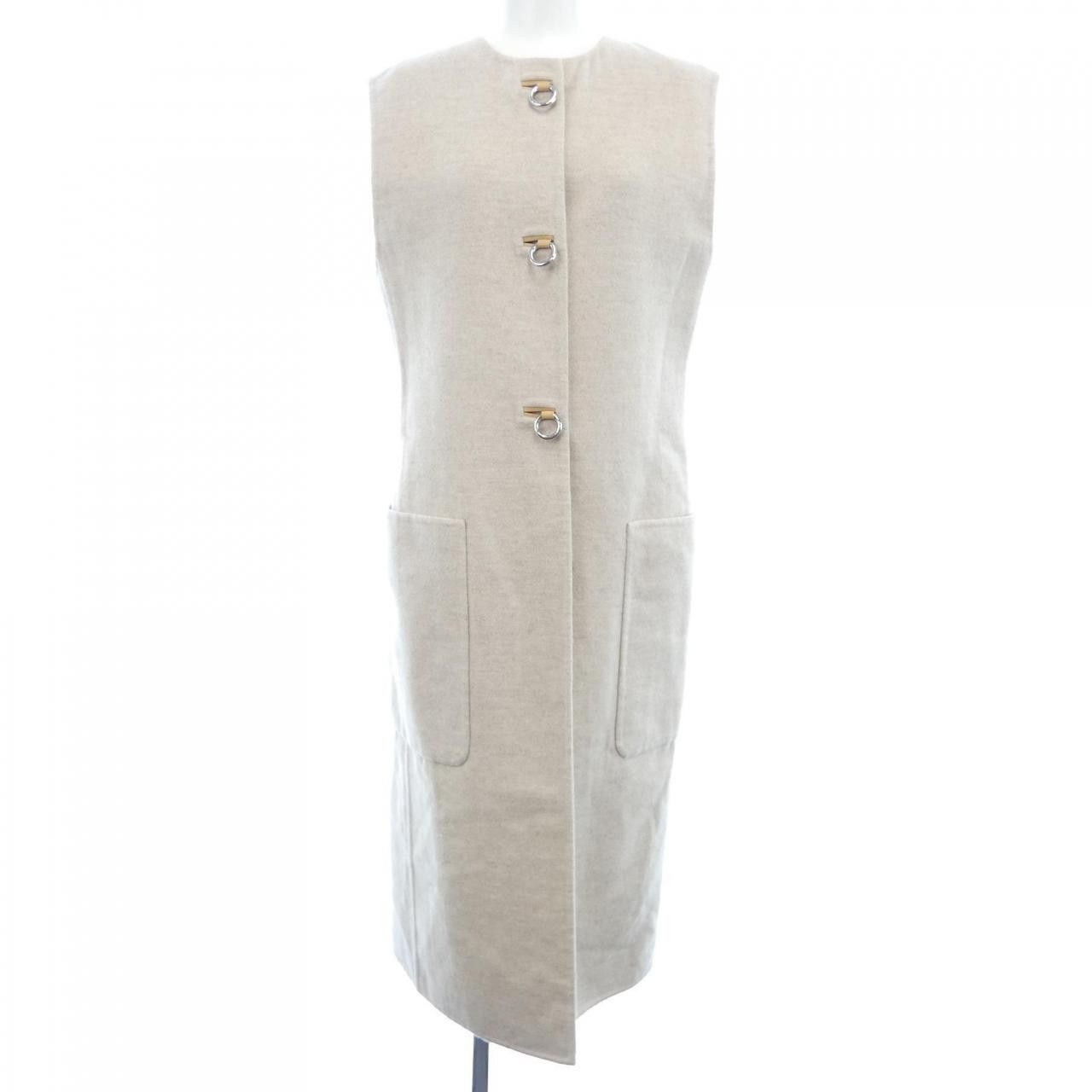 Hermes Hermes Hermes Double Face Cashmere Long Vest Textile Outerwear 3E0223DZ DUTY FREE for USA Size ONE SIZE - 1 Thumbnail