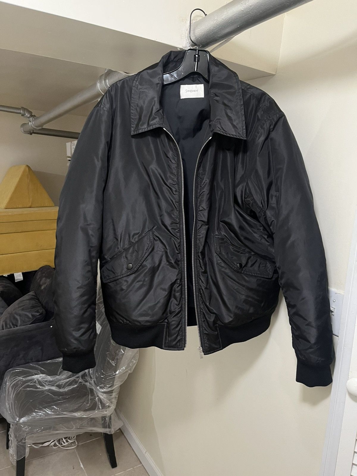 Saint Laurent Paris Taffeta Shirt-Collar Bomber Jacket Sz 52 Size US L / EU 52-54 / 3 - 2 Thumbnail