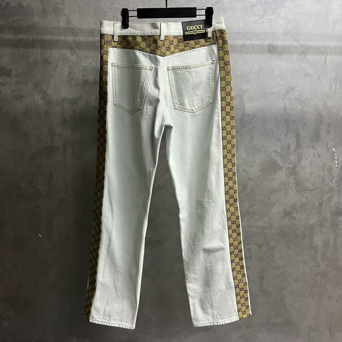 Gucci Gucci White GG Monogram Panel Jeans Size US 34 / EU 50 - 2 Thumbnail