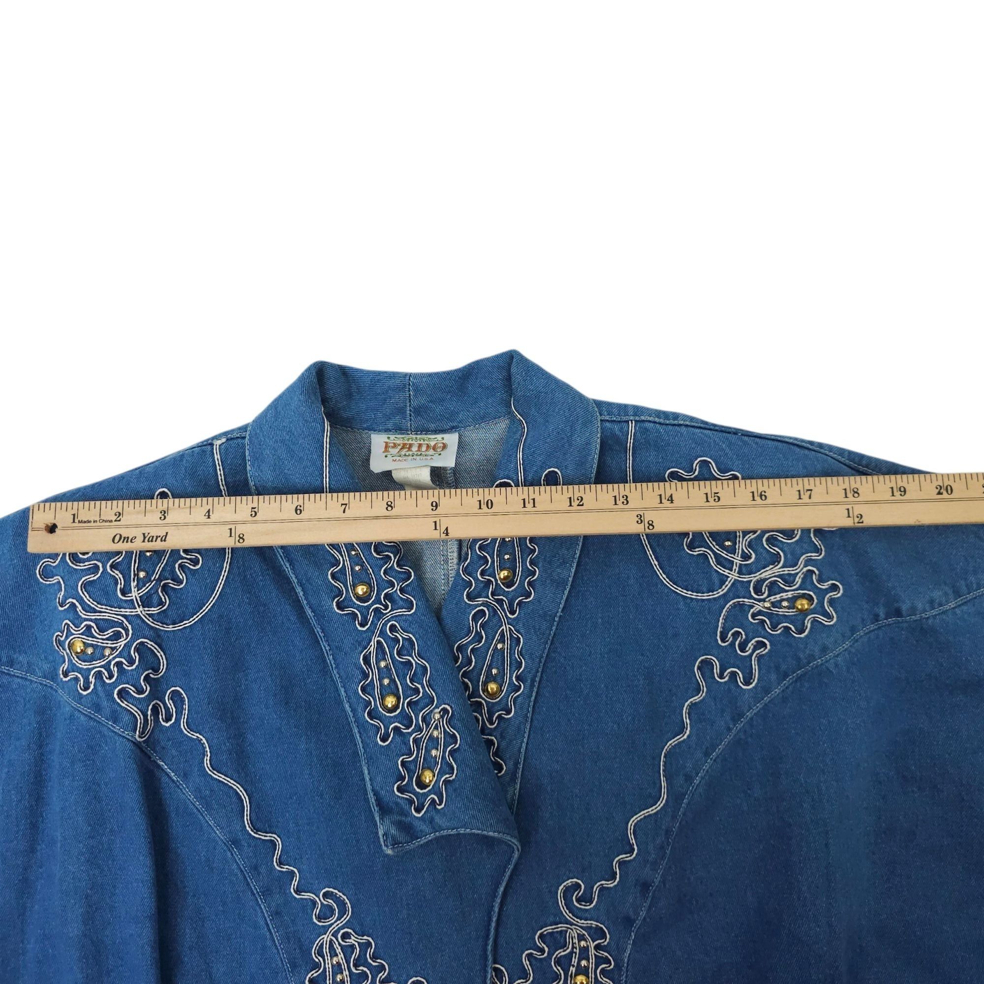 Other Pado Denim Western Jacket Womens S Vintage Embellished Open Size S / US 4 / IT 40 - 3 Thumbnail