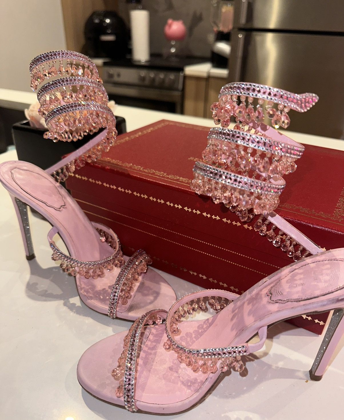Rene Caovilla Rene Caovilla Barbie Crystal Ankle Wrap Heel Size US 6 / IT 36 - 2 Thumbnail