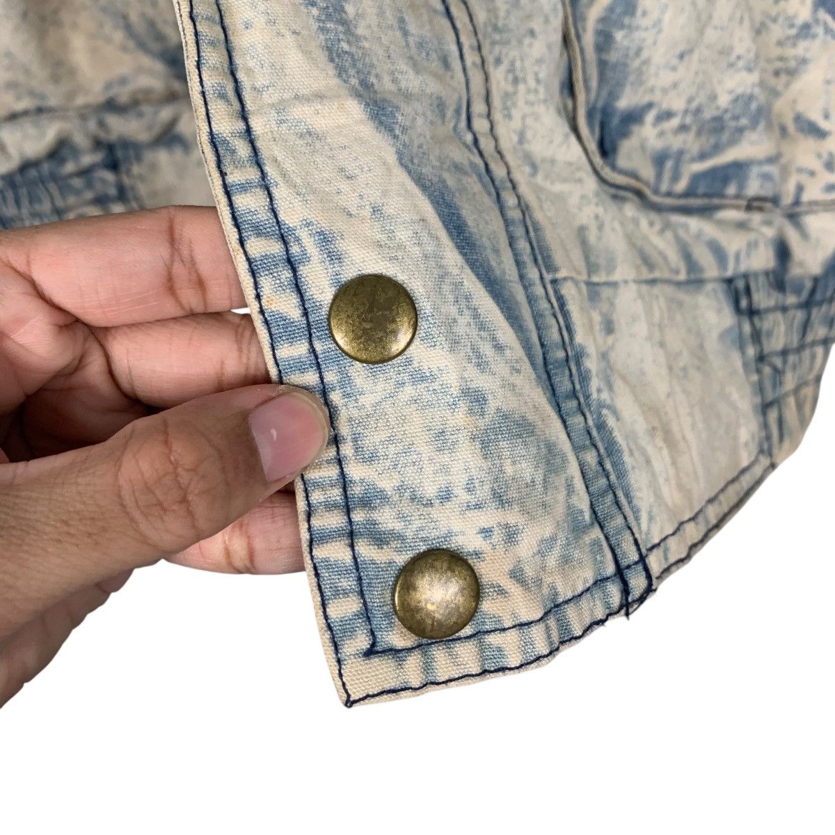 Vintage NORTH BAY World Travel Washed Denim Jacket #2433-C109 Size US M / EU 48-50 / 2 - 14 Thumbnail