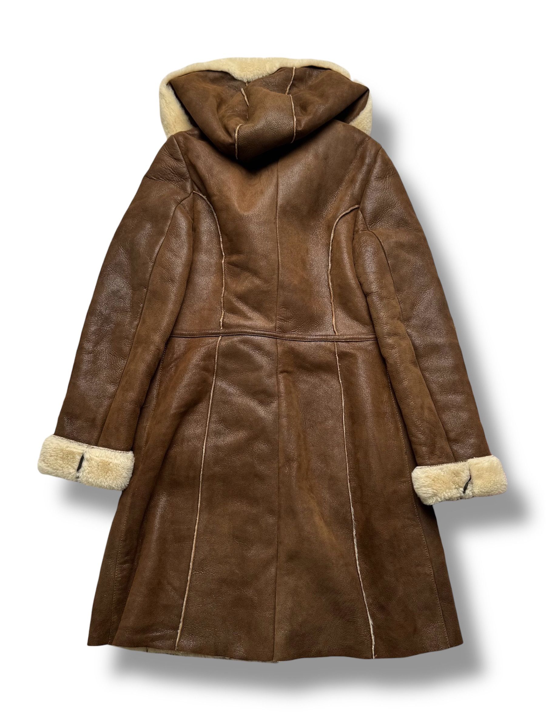 Vintage Real Sheepskin Hooded Coat From The 90's(V366) Size S / US 4 / IT 40 - 7 Thumbnail