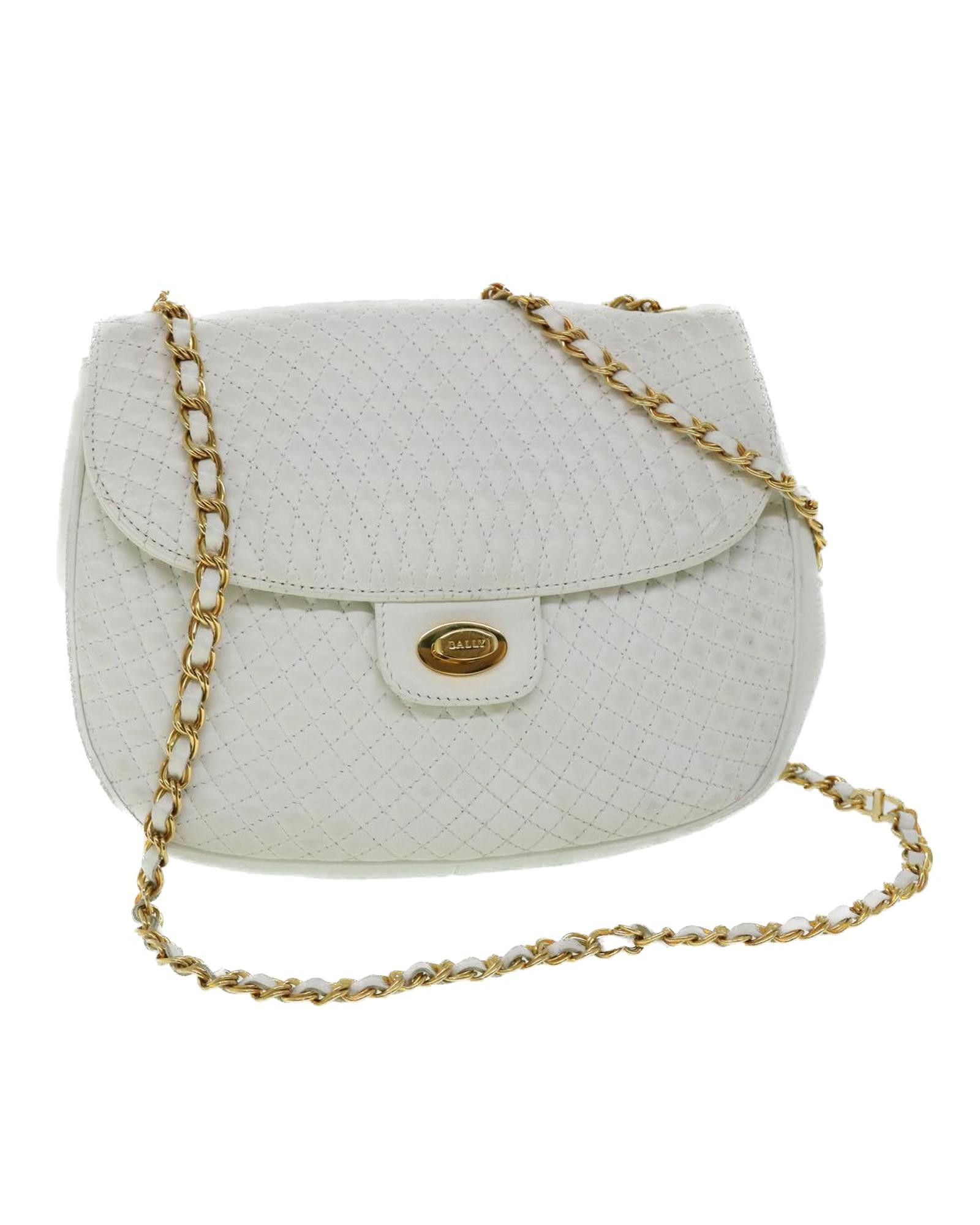 image of Bally White Leather Shoulder Bag, Women's