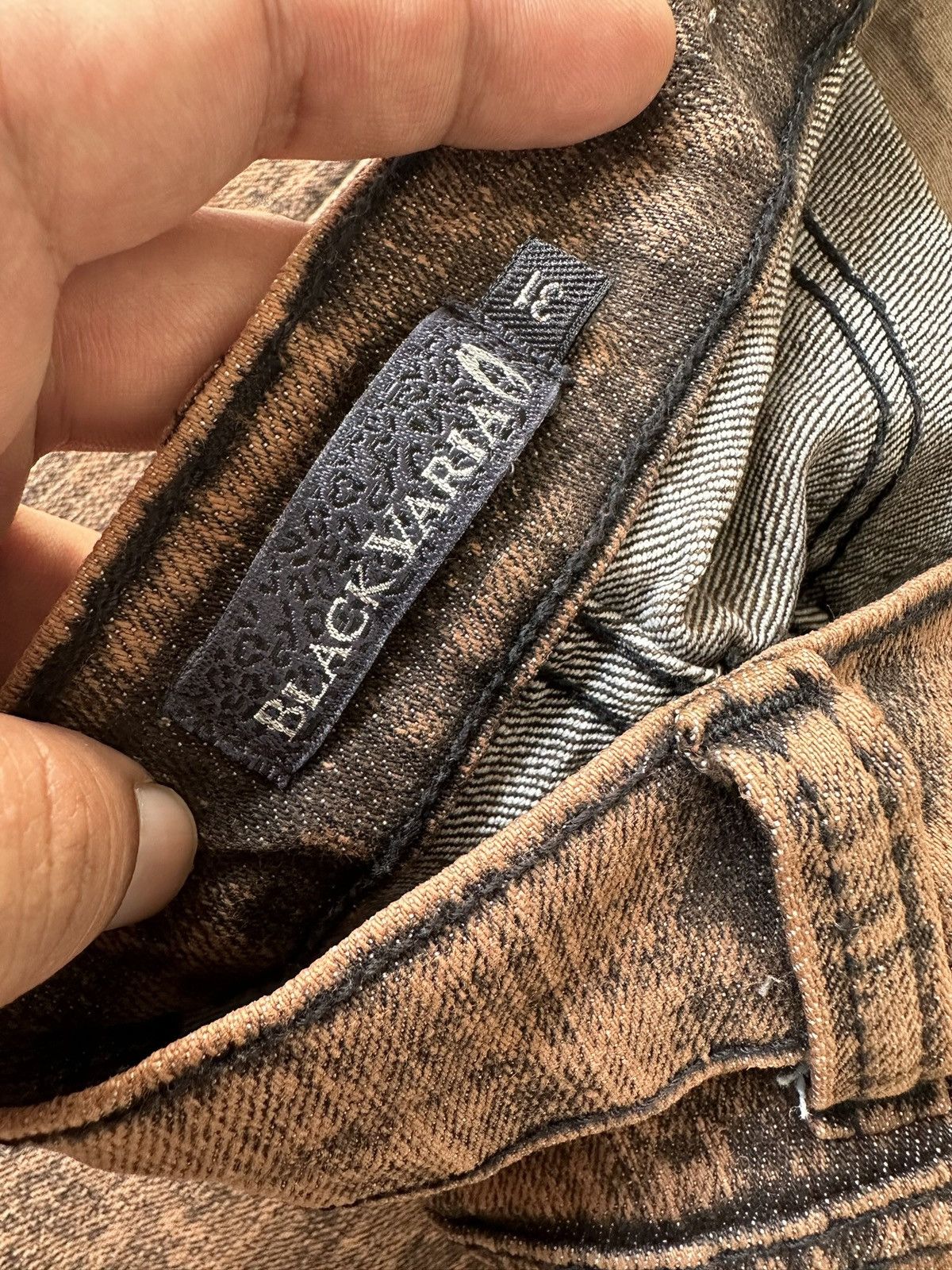 If Six Was Nine Y2k Black Varia mudmax snakeskin goth denim Size US 30 / EU 46 - 9 Thumbnail