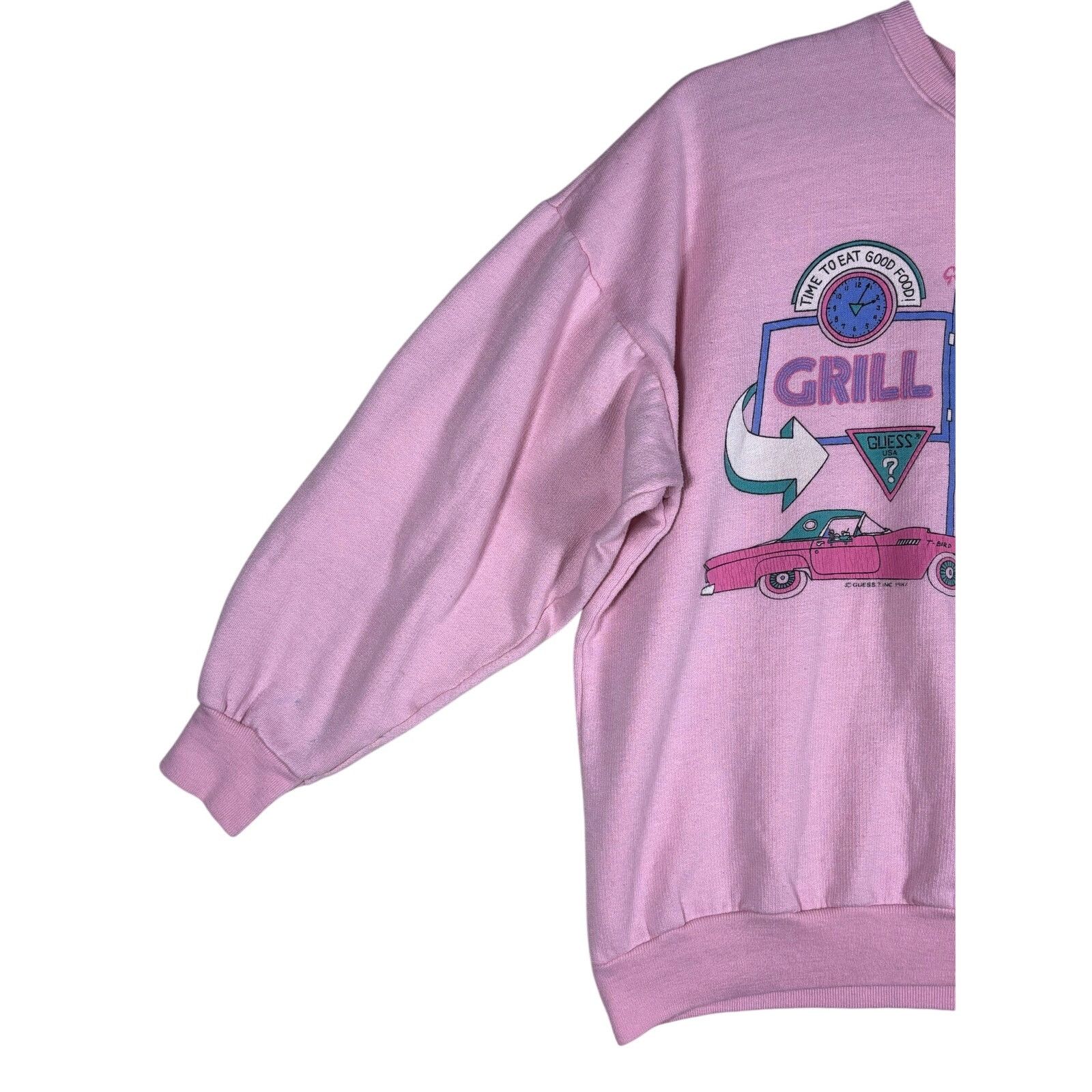 Guess Vintage Guess Diner Grill Pink Crewneck Sweatshirt USA Made Size L / US 10 / IT 46 - 11 Thumbnail