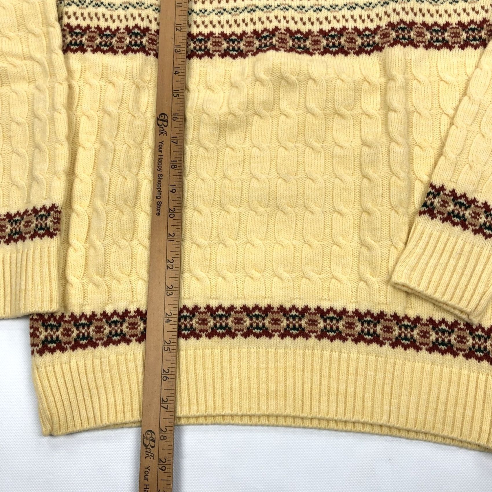 Vintage VINTAGE Lord Jeff Men's XL Fair Isle Cable Knit Wintuk Orlon Acrylic Sweater Size US XL / EU 56 / 4 - 5 Thumbnail