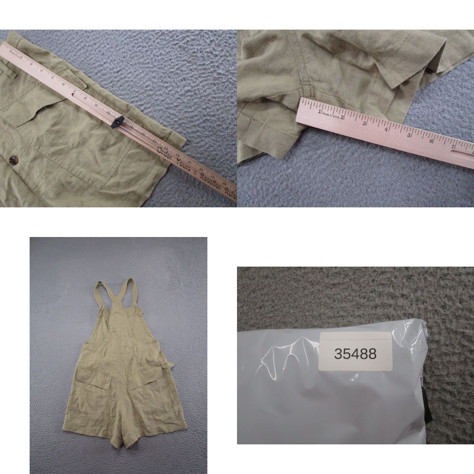 Urban Outfitters Urban Outfitters Boho Linen Blend Button-Front Shortalls Beige Size S Chic One-Piece Women Summer Bohemian Vintage: No Size 28" / US 6 / IT 42 - 8 Thumbnail