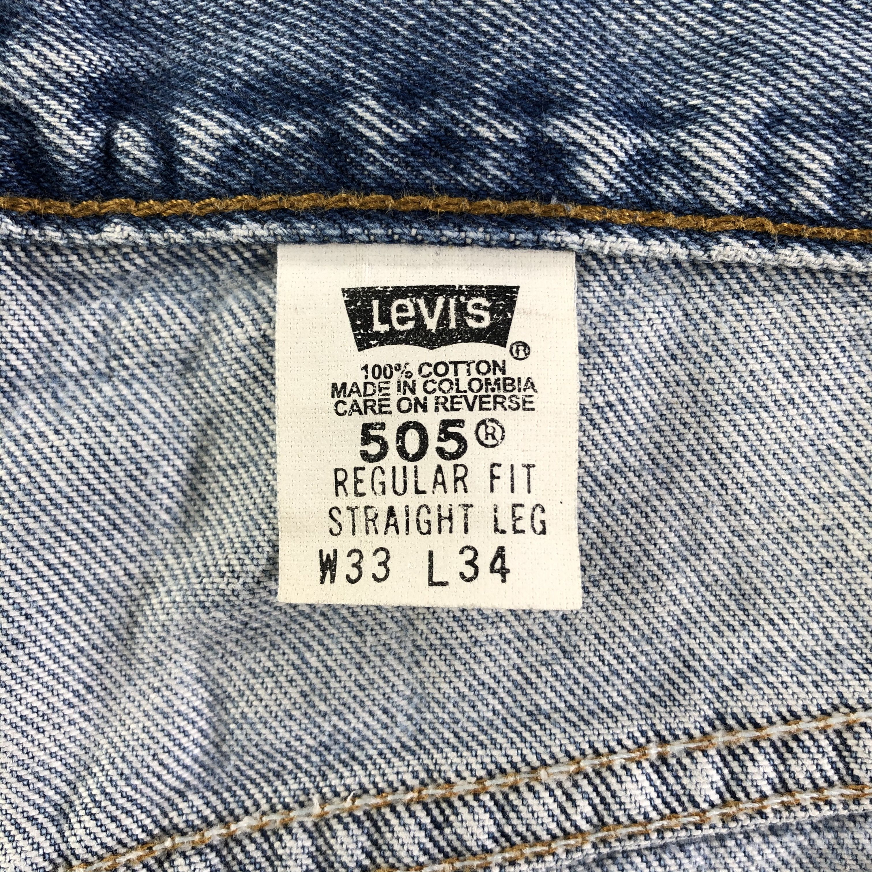 Levi's 90s Vintage Blue Wash Levis 505 Jeans-J3165 Size US 33 - 10 Thumbnail