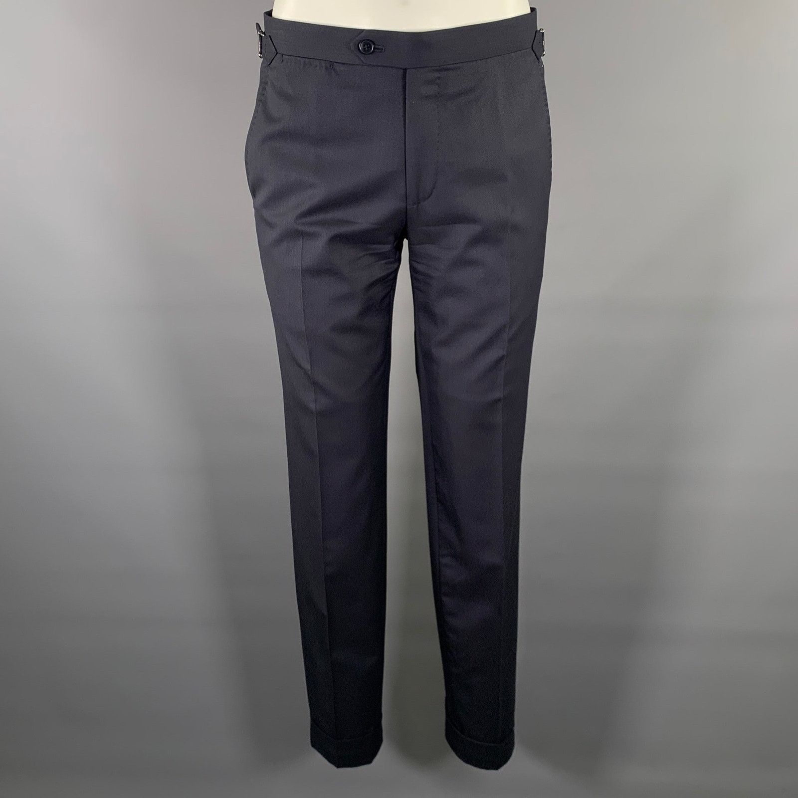 Other ATELIER MUNRO Size 32 Navy Wool Slim Fit Dress Pants Size US 32 / EU 48 - 1 Thumbnail