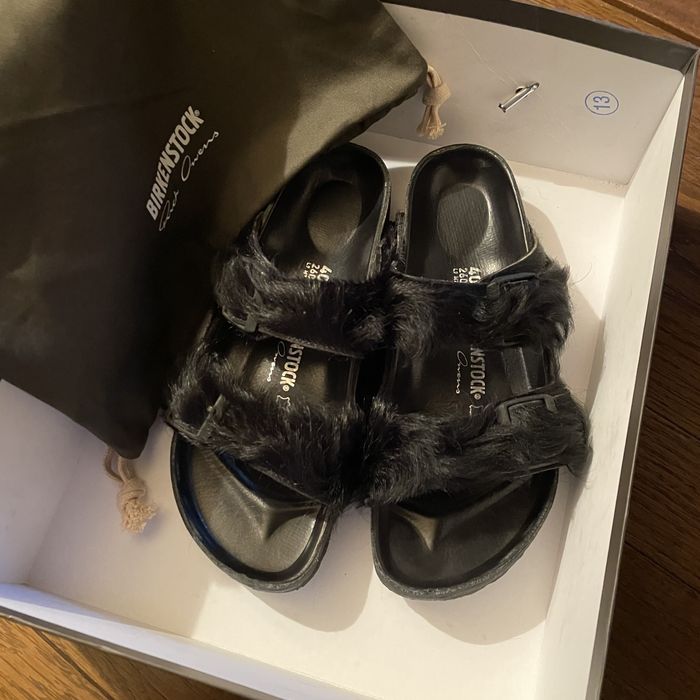 Rick Owens BNIB Rick Owens x Birkenstock Fur Arizona Sandal Slides ...