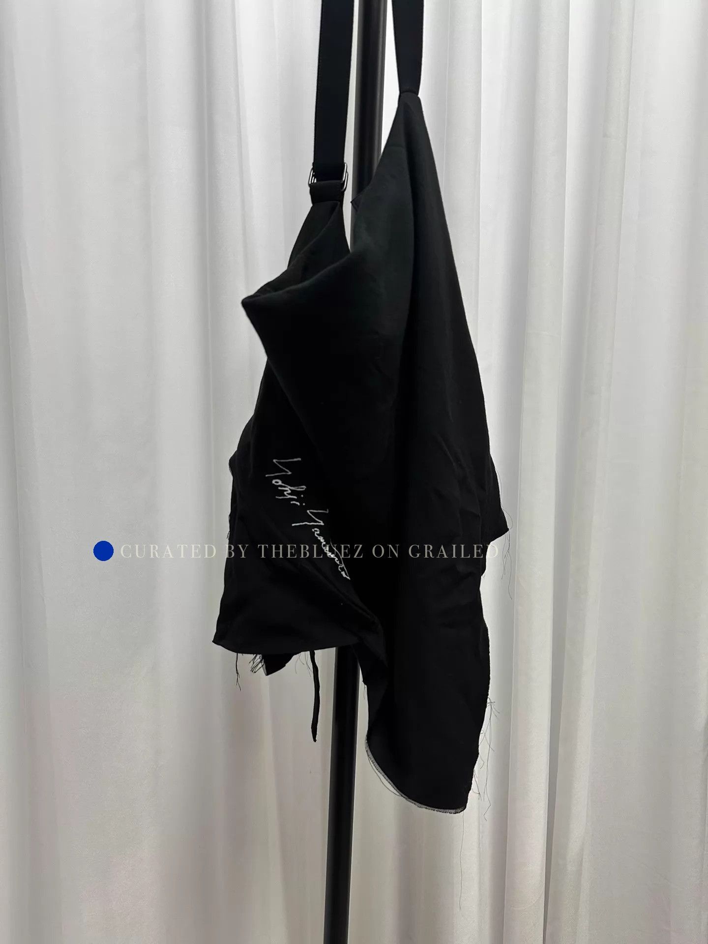 Yohji Yamamoto Flowy Black Rayon Crossbody Bag Size ONE SIZE - 1 Thumbnail