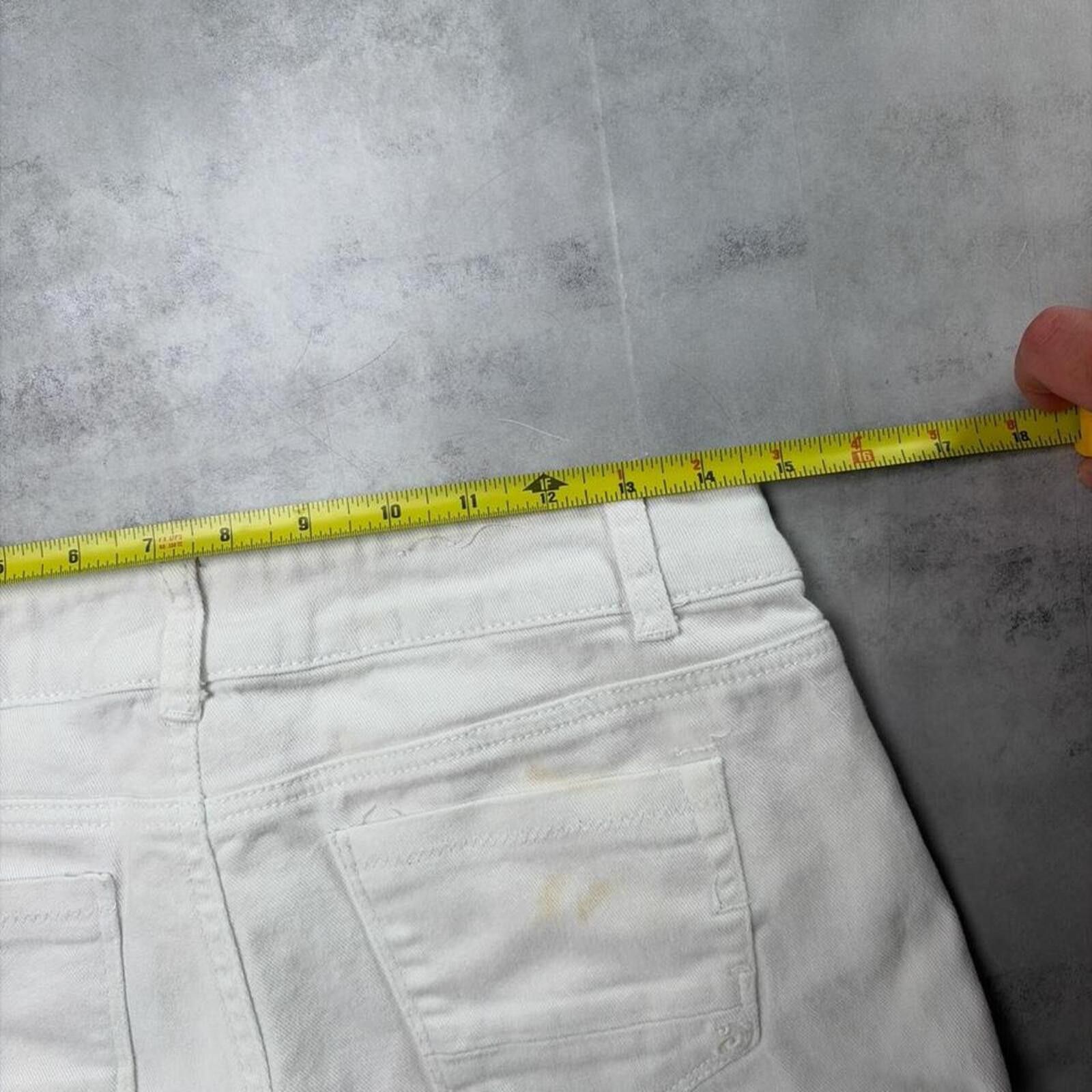 Other Y2K White Indigo Reign Grunge Gothic Mini Denim Shorts Size 32" / US 10 / IT 46 - 6 Thumbnail