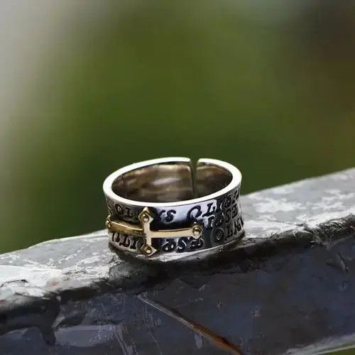 Other 925 Silver Plated Adjustable Cross Ring for Men Women Size ONE SIZE - 3 Thumbnail