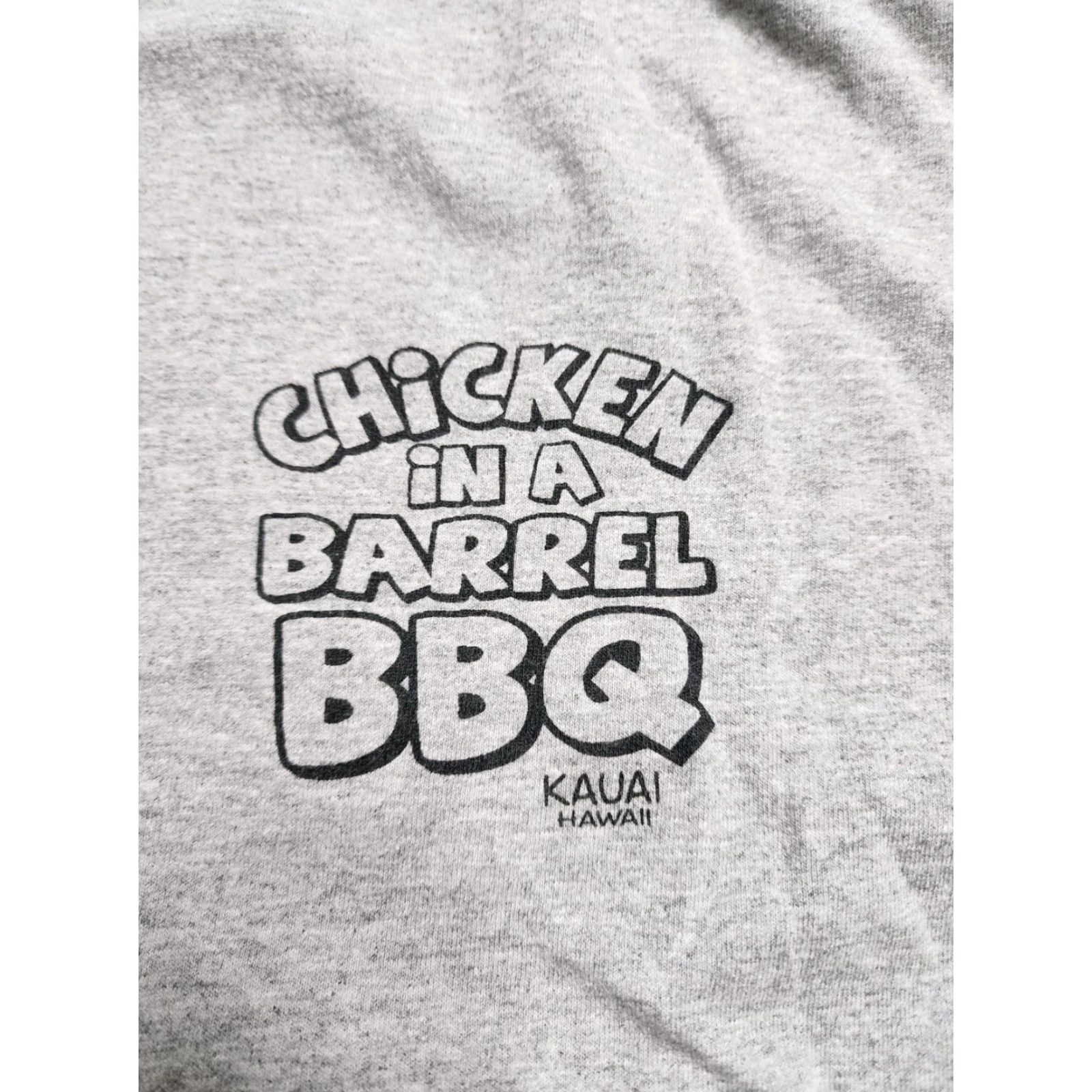 Doublet Vintage Men's XL Gray Chicken In A Barrel BBQ Funny Double-Sided Cotton T-Shirt Size US XL / EU 56 / 4 - 5 Thumbnail