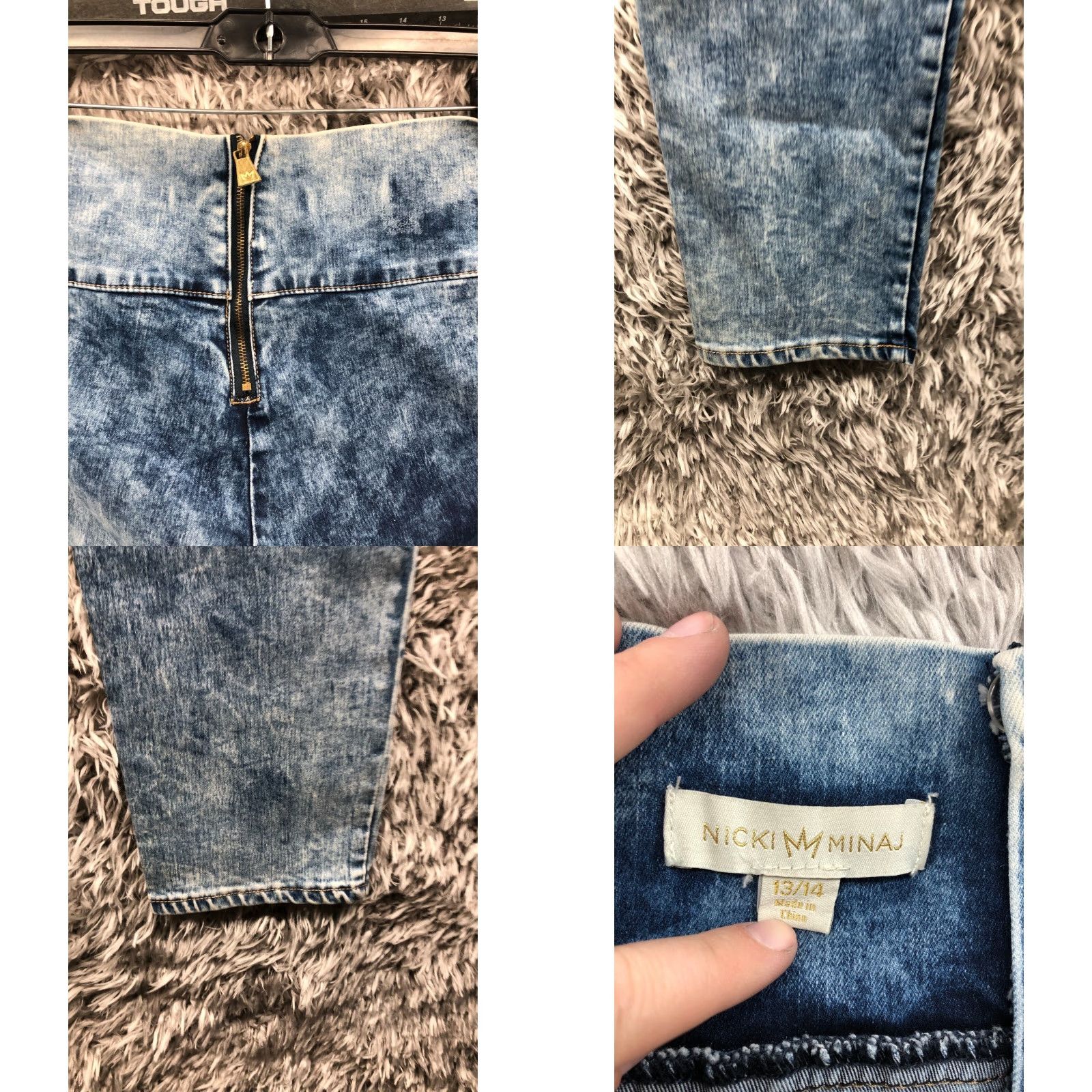 Vintage Nicki Minaj High Rise Jeans Size 13 Juniors Acid Wash Blue Denim Zipper Pants Shirt? Size 34" / US 12 / IT 48 - 8 Thumbnail