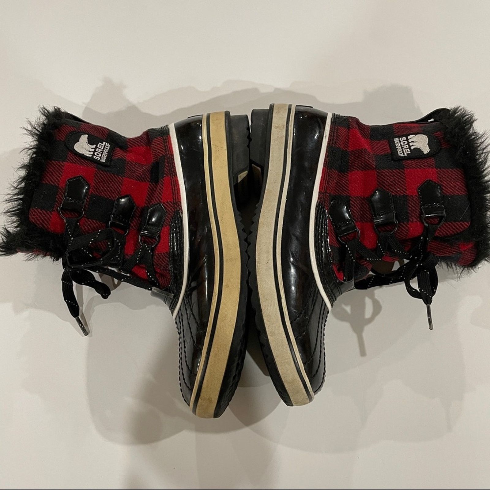 SOREL Sorel Out N About Red Buffalo Plaid Winter Rain Duck Boots Size US 9 / IT 39 - 3 Thumbnail